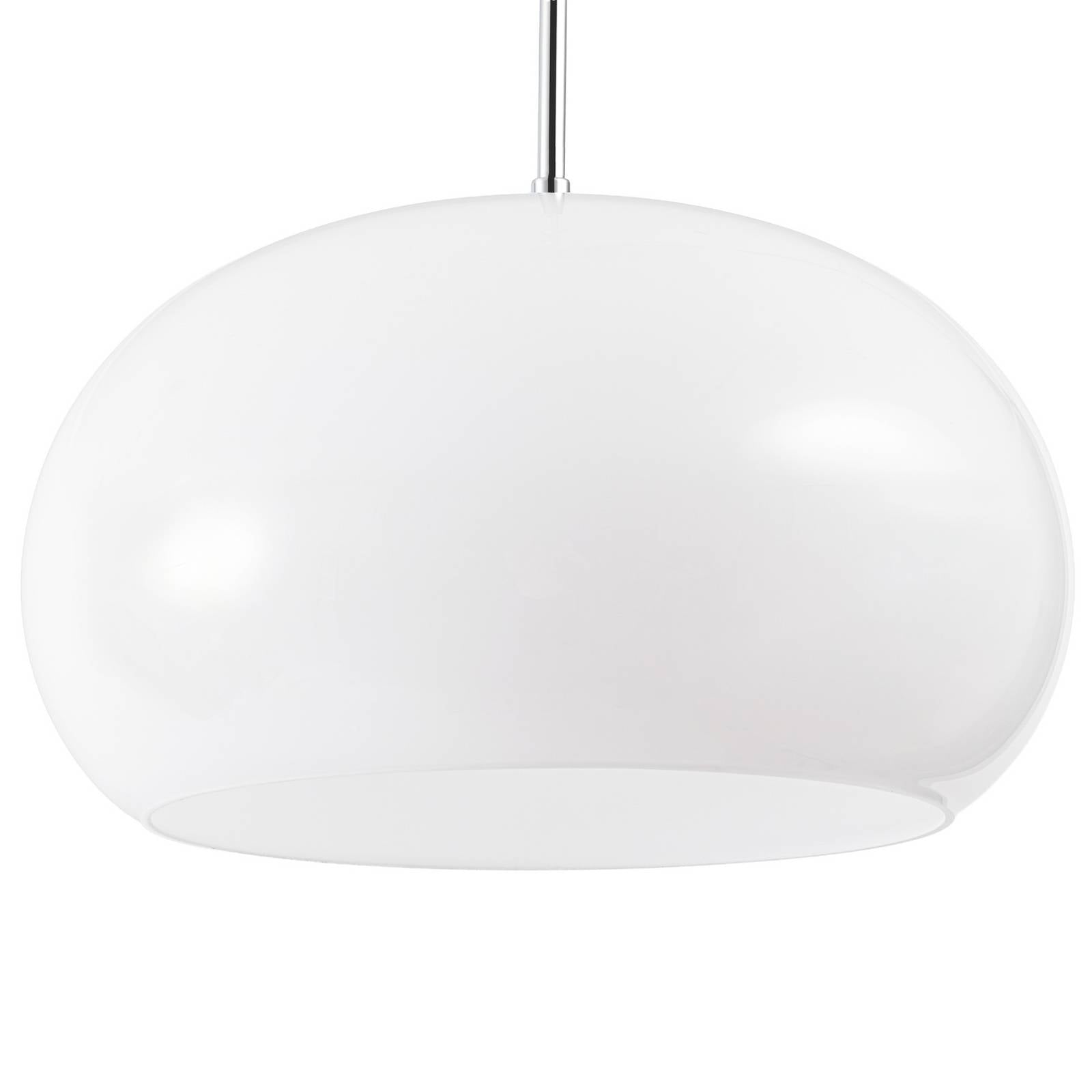 Żyrandol Nola Owen, Ø 35 cm, szkło, chrom/biały