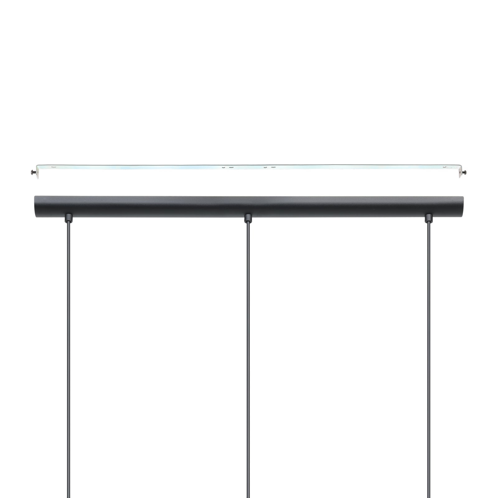 Lampada a sospensione Roccamena, nero/rame, lunghezza 71 cm