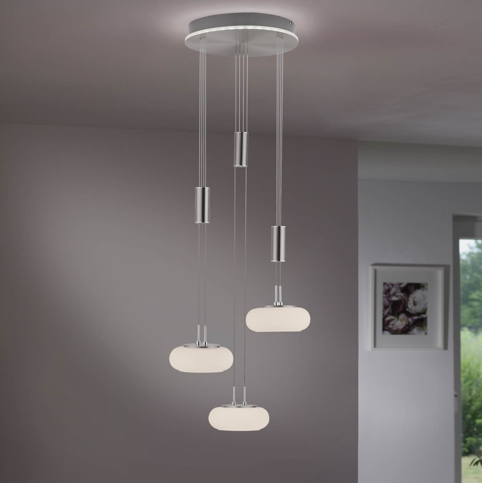 Paul Neuhaus Q-ETIENNE colgante LED, 3 luces