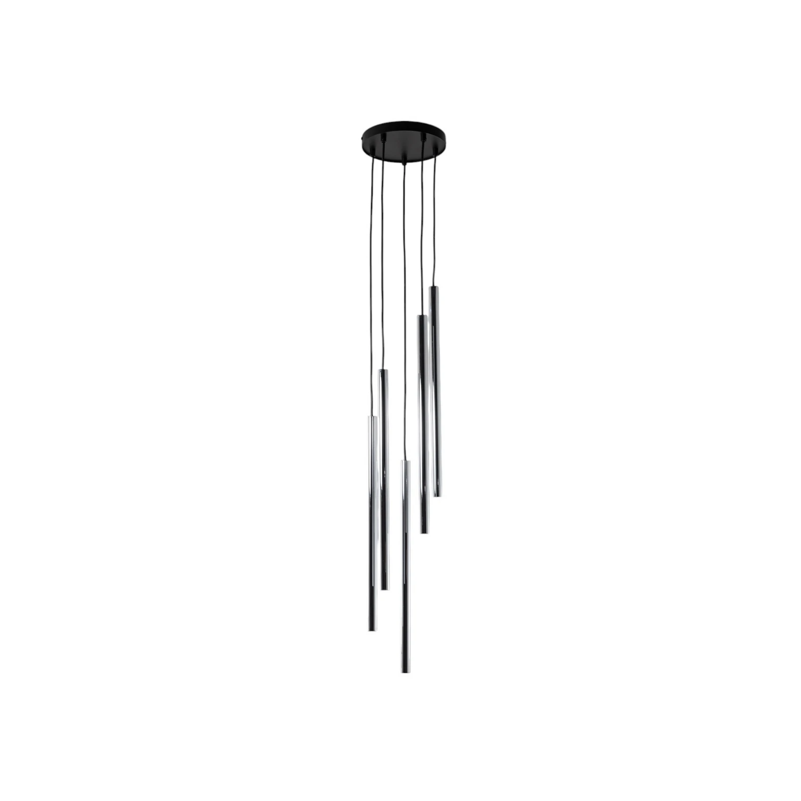 Suspension Sopel Lux, à 5 lampes, ronde, noir/argent, G9