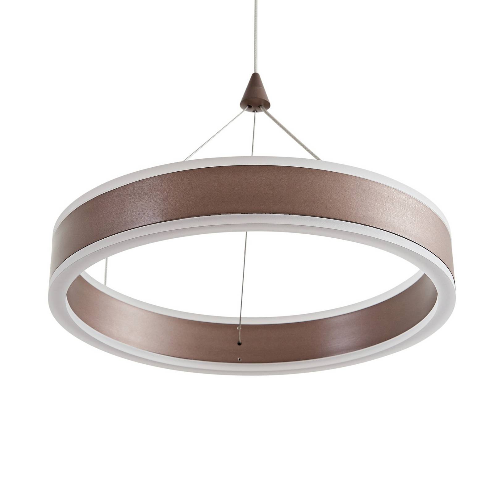 Lucande LED-Hängeleuchte Kolo, braun, 3-flg., dimmbar günstig online kaufen