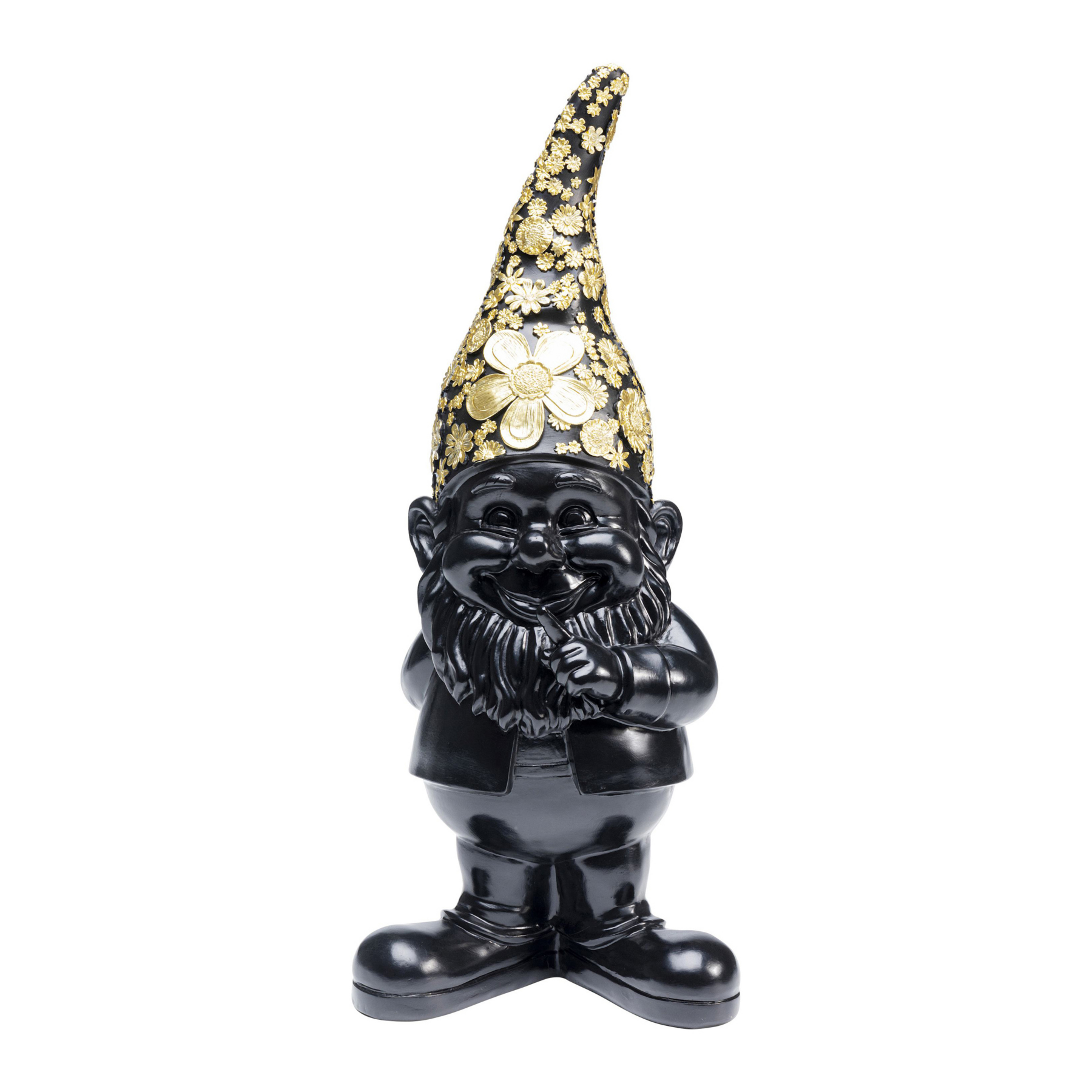 KARE figura decorativa di nano in piedi, nero/oro, poliresina
