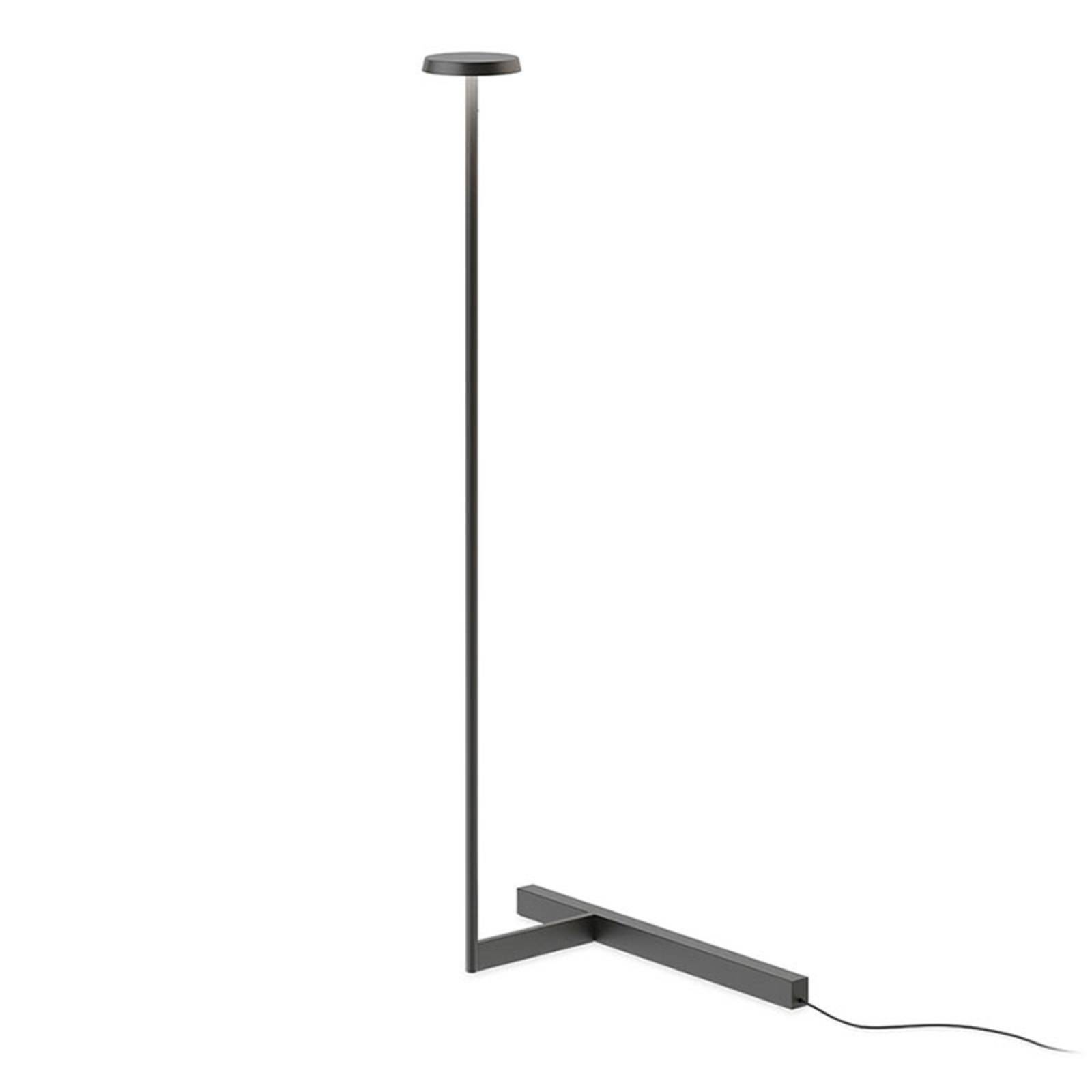 Vibia Flat LED floor lamp height 100 cm black, for Living / Dining Room, steel, stainless steel, aluminium, polycarbonate, 7 W, energy efficiency: F, L: 46 cm, W: 25 cm, H: 100 cm