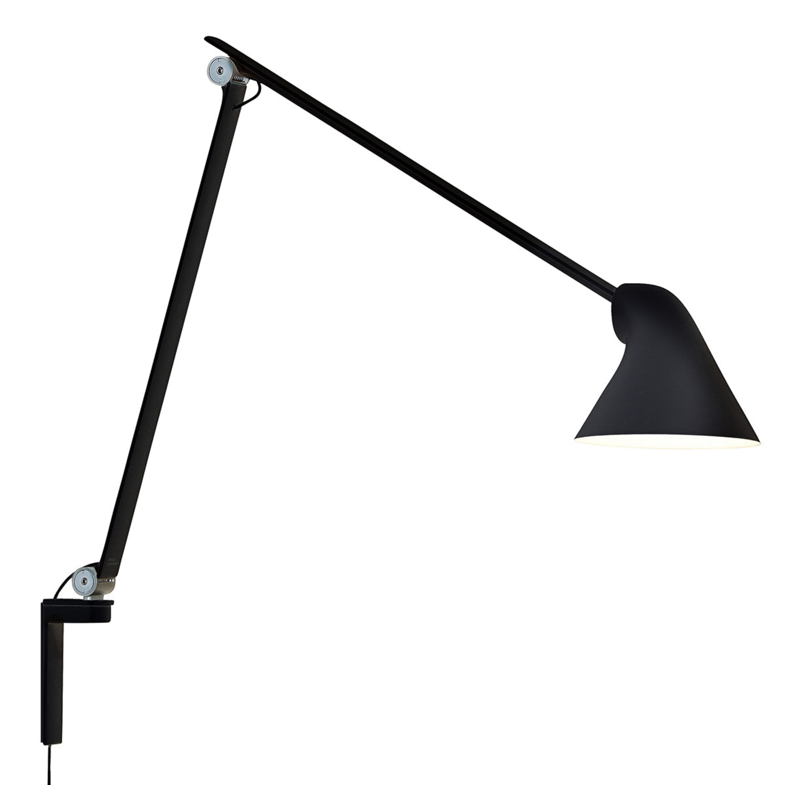 Louis Poulsen NJP LED-Wandlampe, Arm lang, schwarz