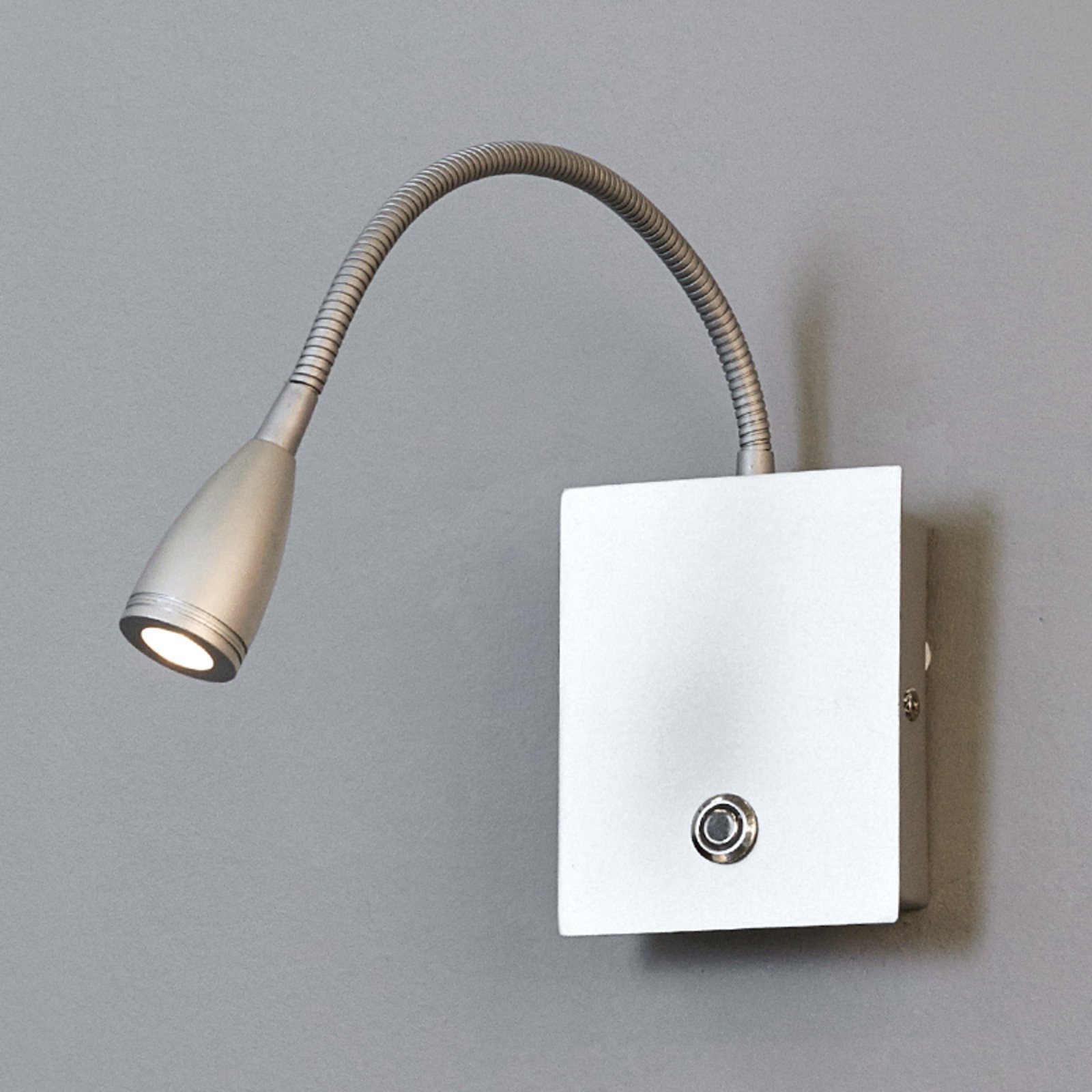 Dimbar LED-vägglampa Torin, silvergrå