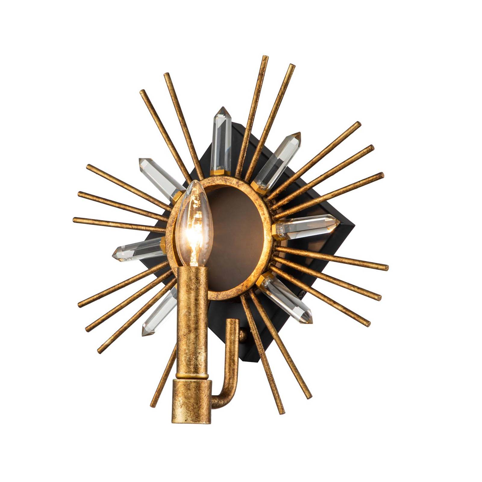 Gilded Nola GN-SUN-KING-1-G Wandleuchte SUN KING E14 1x40W Stahl Blattgold Kristall L127cm H305cm B318cm dimmbar