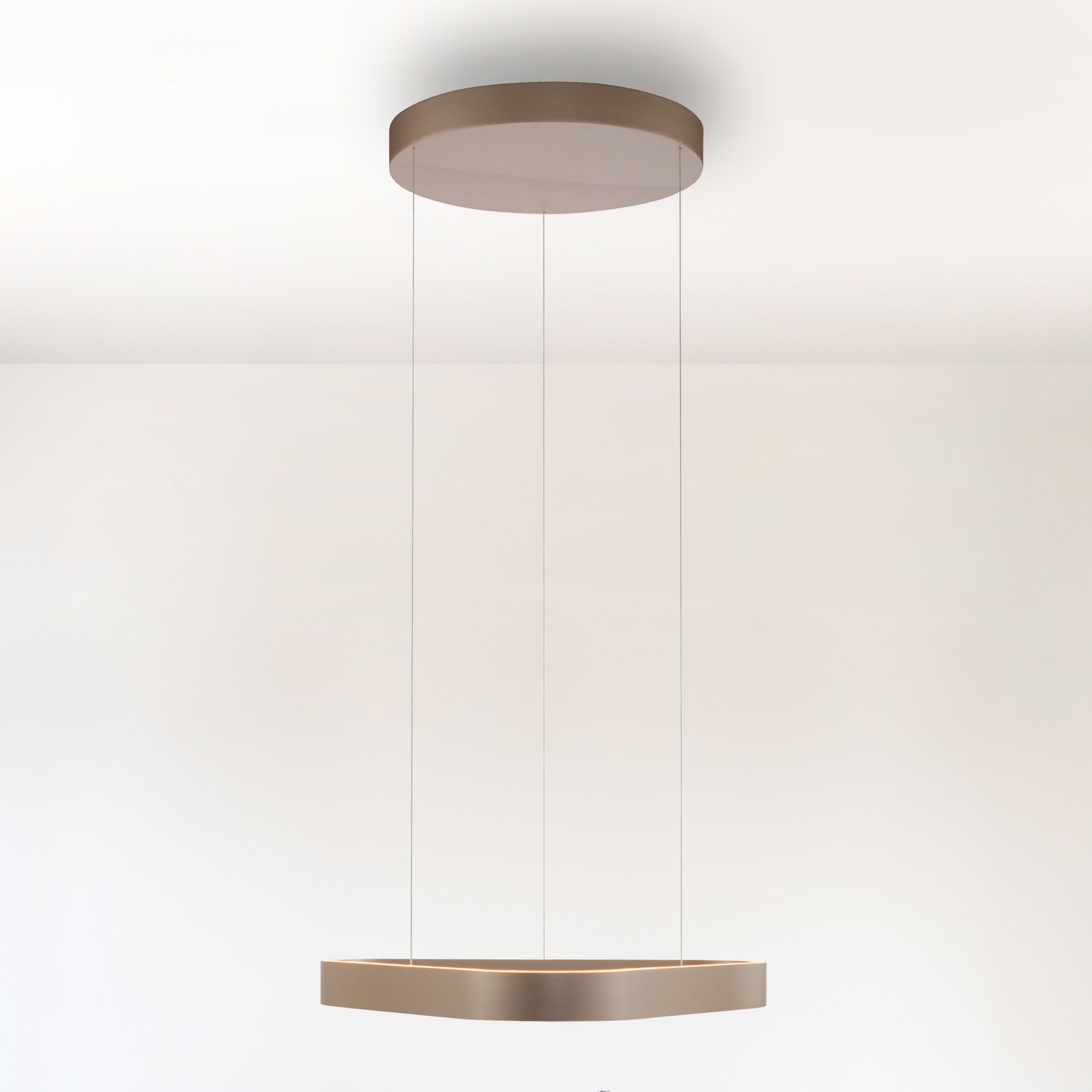 Candeeiro suspenso LED Paul Neuhaus Q-Stretto, bronze, 60 cm
