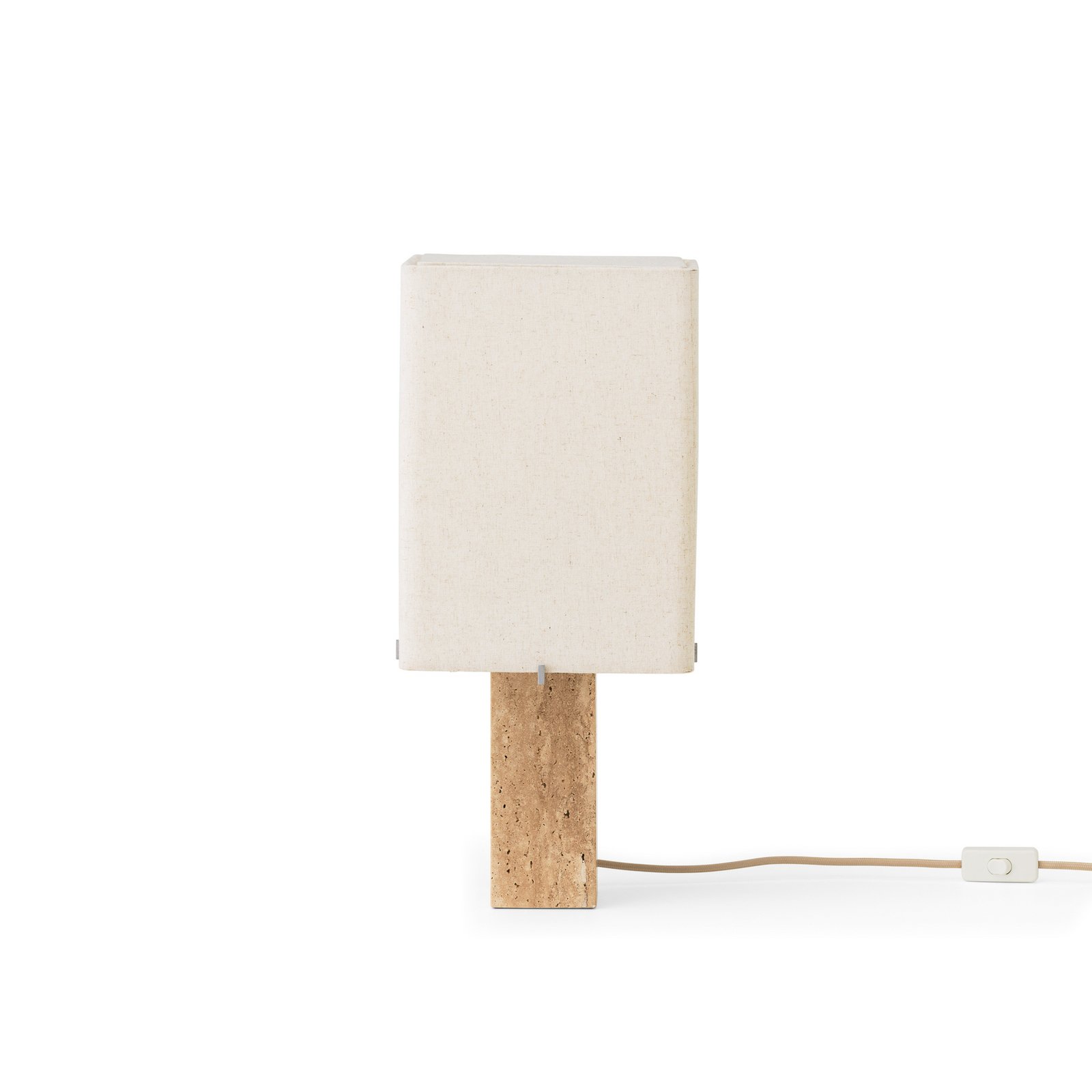 Audo lampada da tavolo Nonna, travertino/colore sabbia, altezza 49 cm