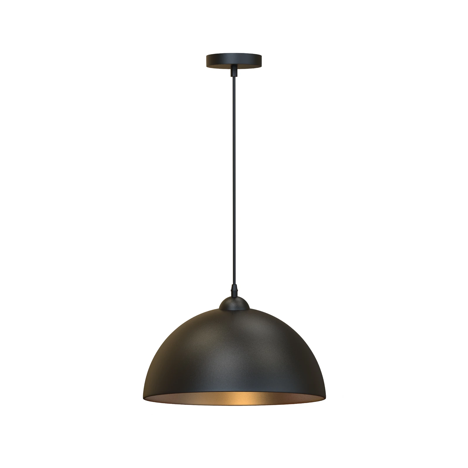Lot de 2 suspensions Goldi, noir/doré, Ø 30 cm, métal, E27