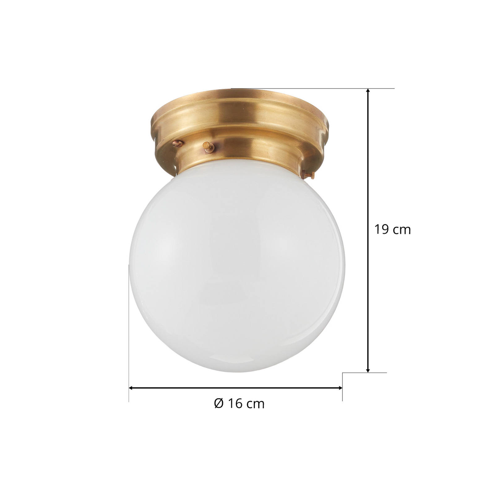 D99-115 op B ceiling light, opal glass lampshade