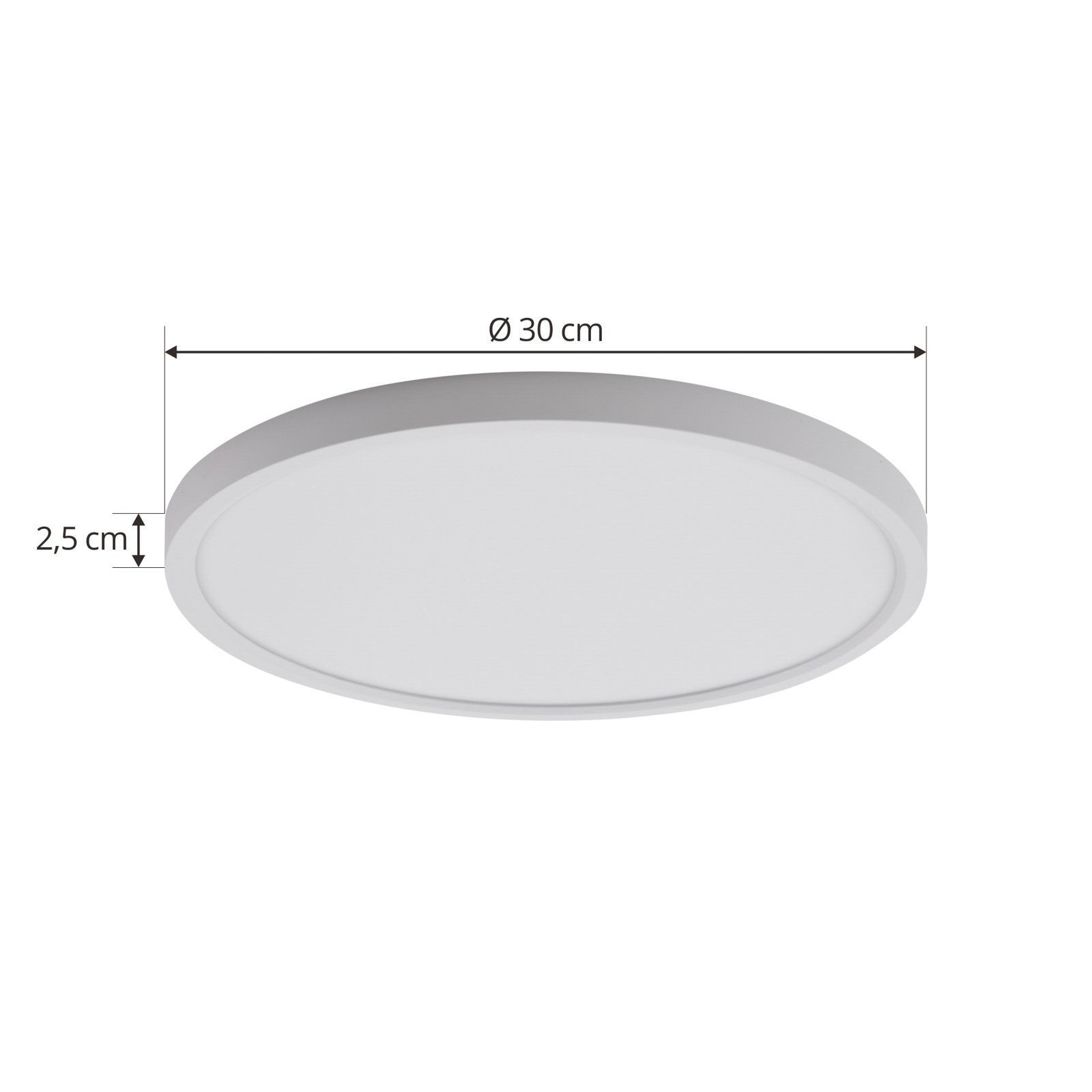 Lindby LED stropní svítidlo Deika, 30 cm, bílé, plast, CCT