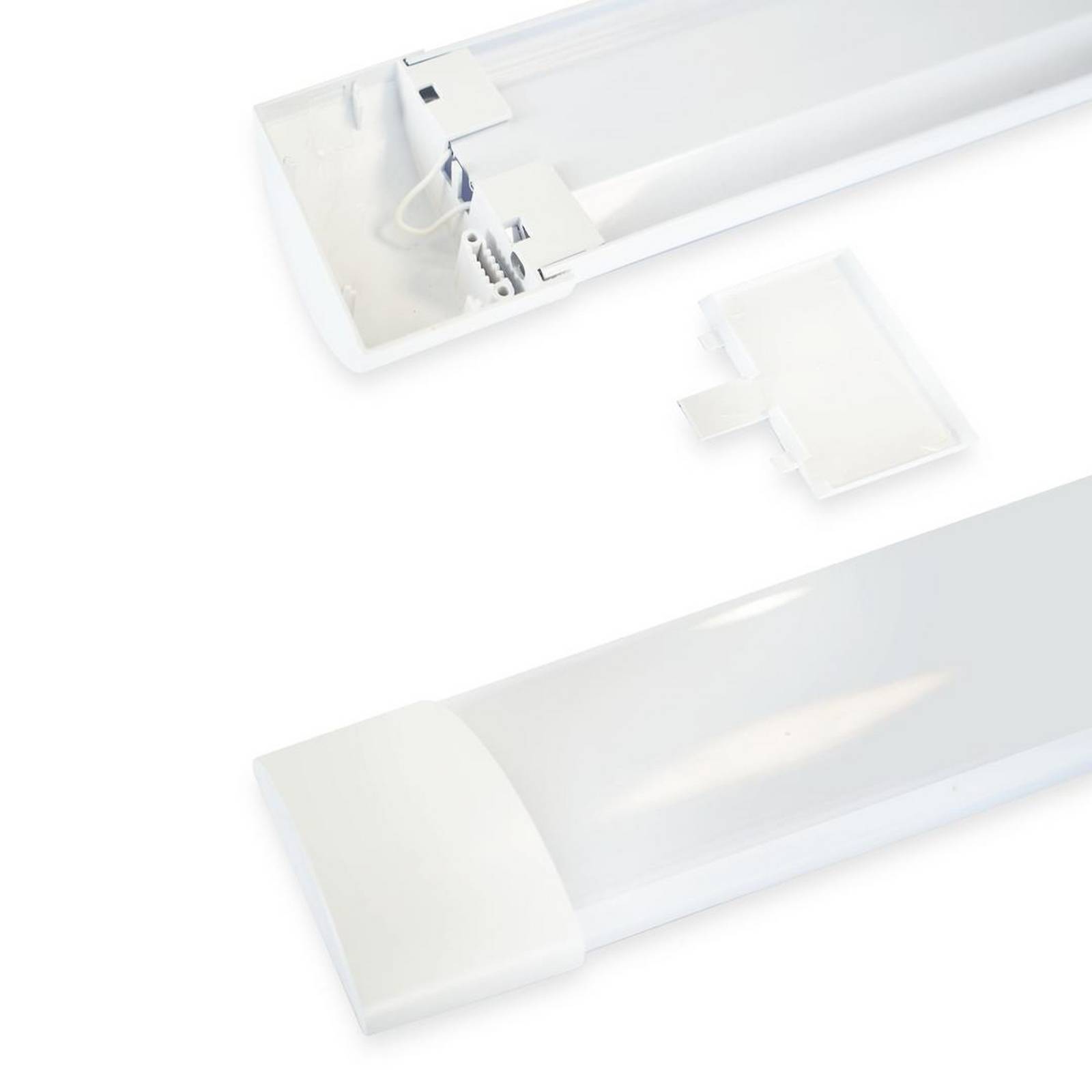 Lampa sufitowa LED Batten, długość 60 cm, aluminium, biała, 4000 K