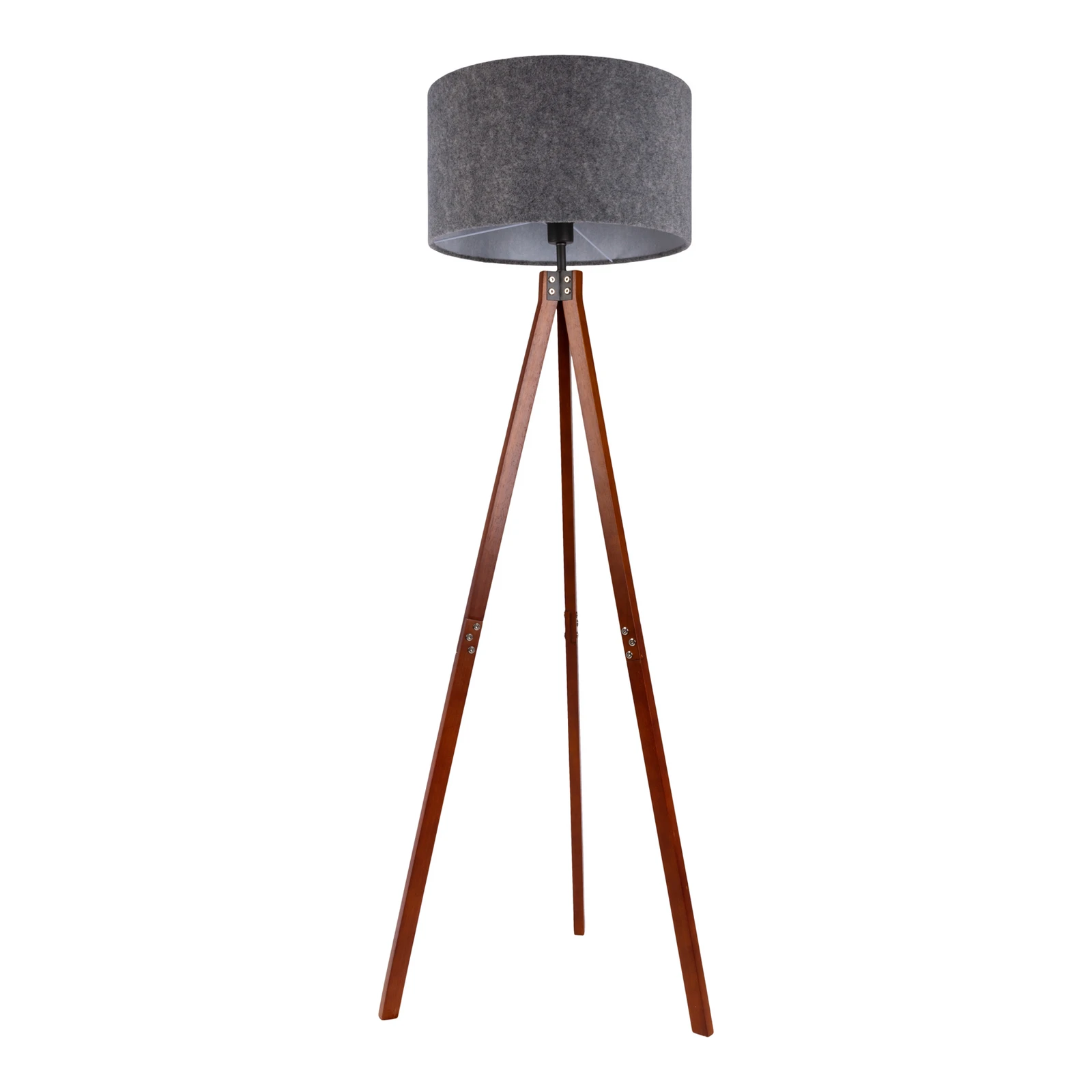 Podna lampa 2072528, drveni tronožac, tekstilno sjenilo