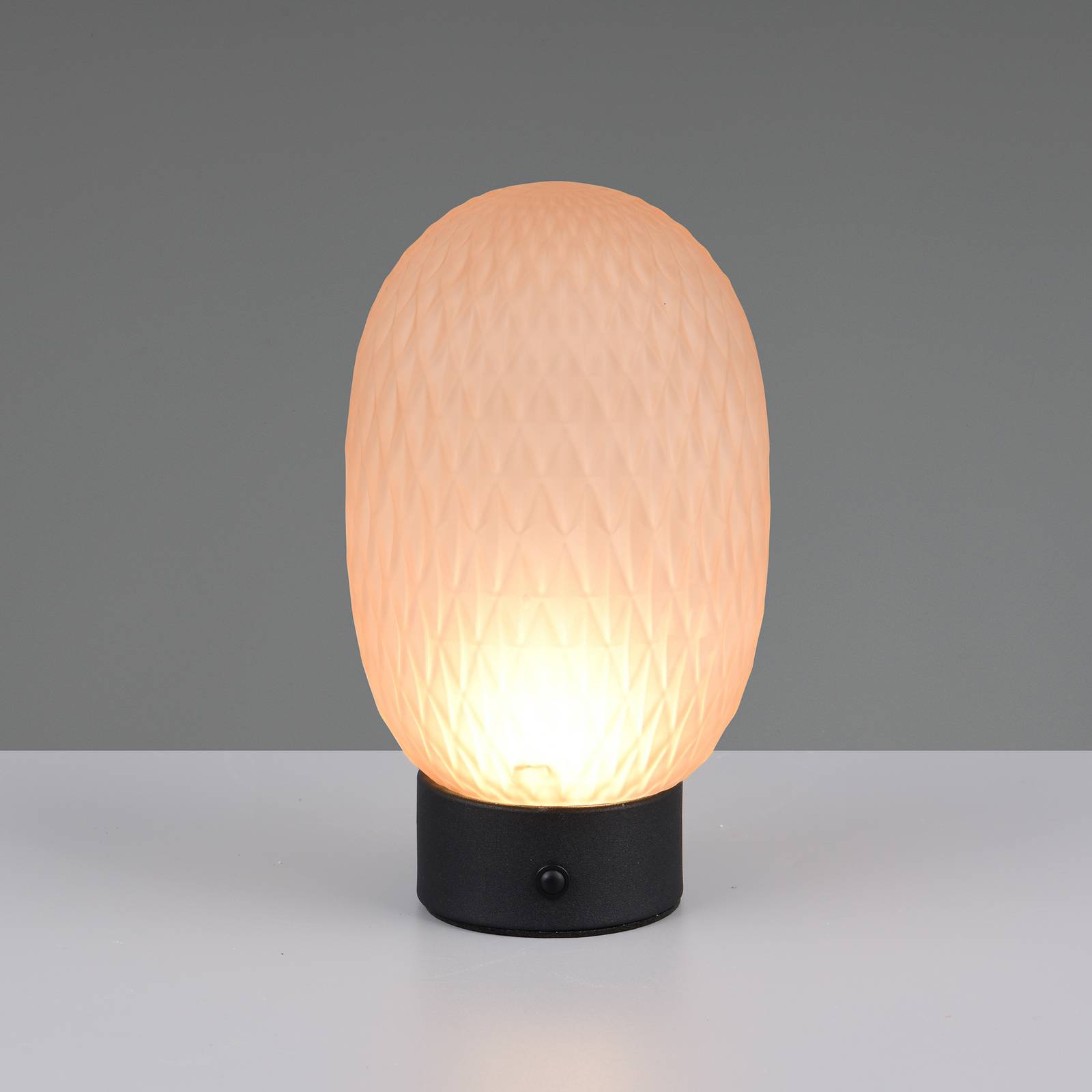 LED-Akku-Tischleuchte Facette, amber, USB, Glas günstig online kaufen
