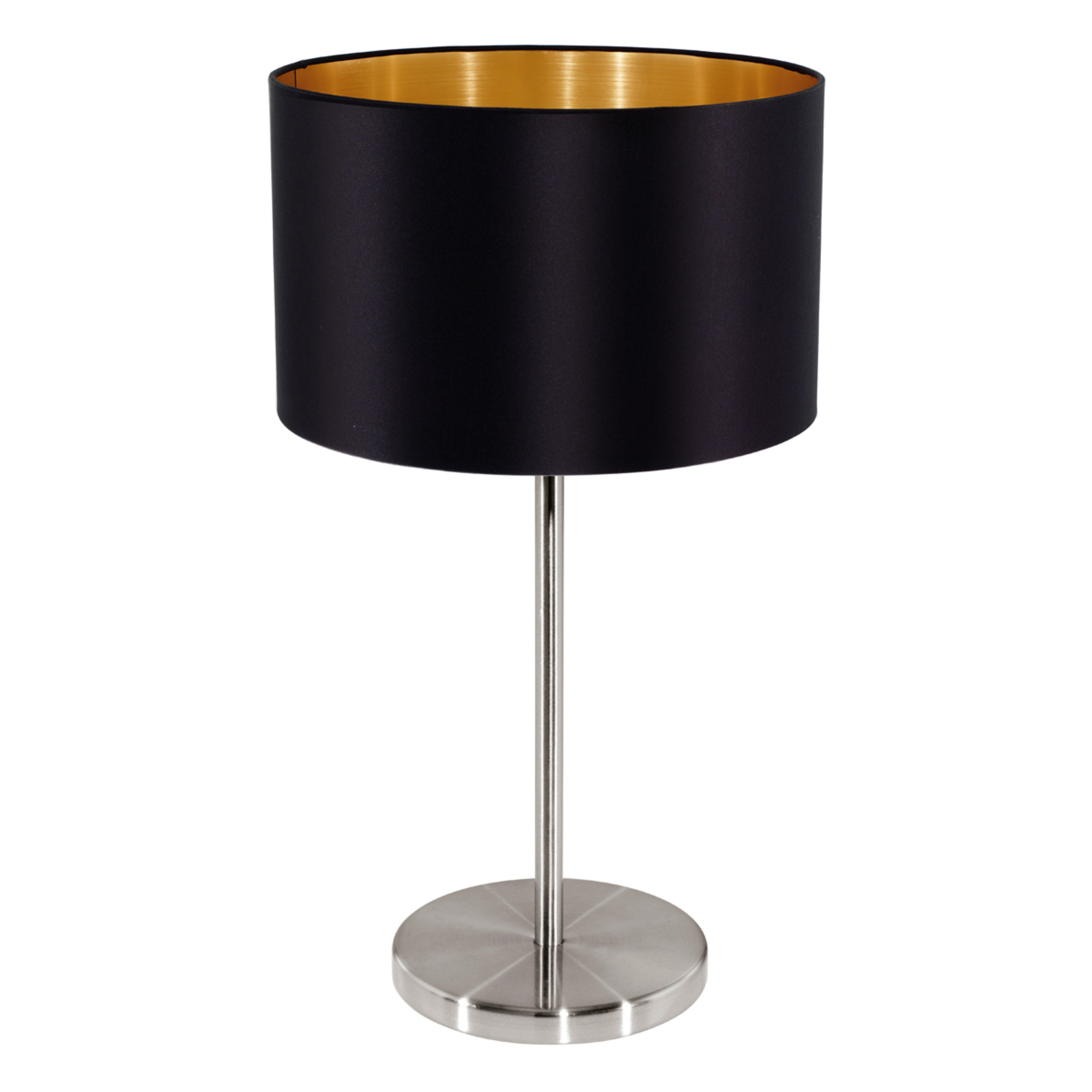 Textilní stolní lampa Lecio, černá
