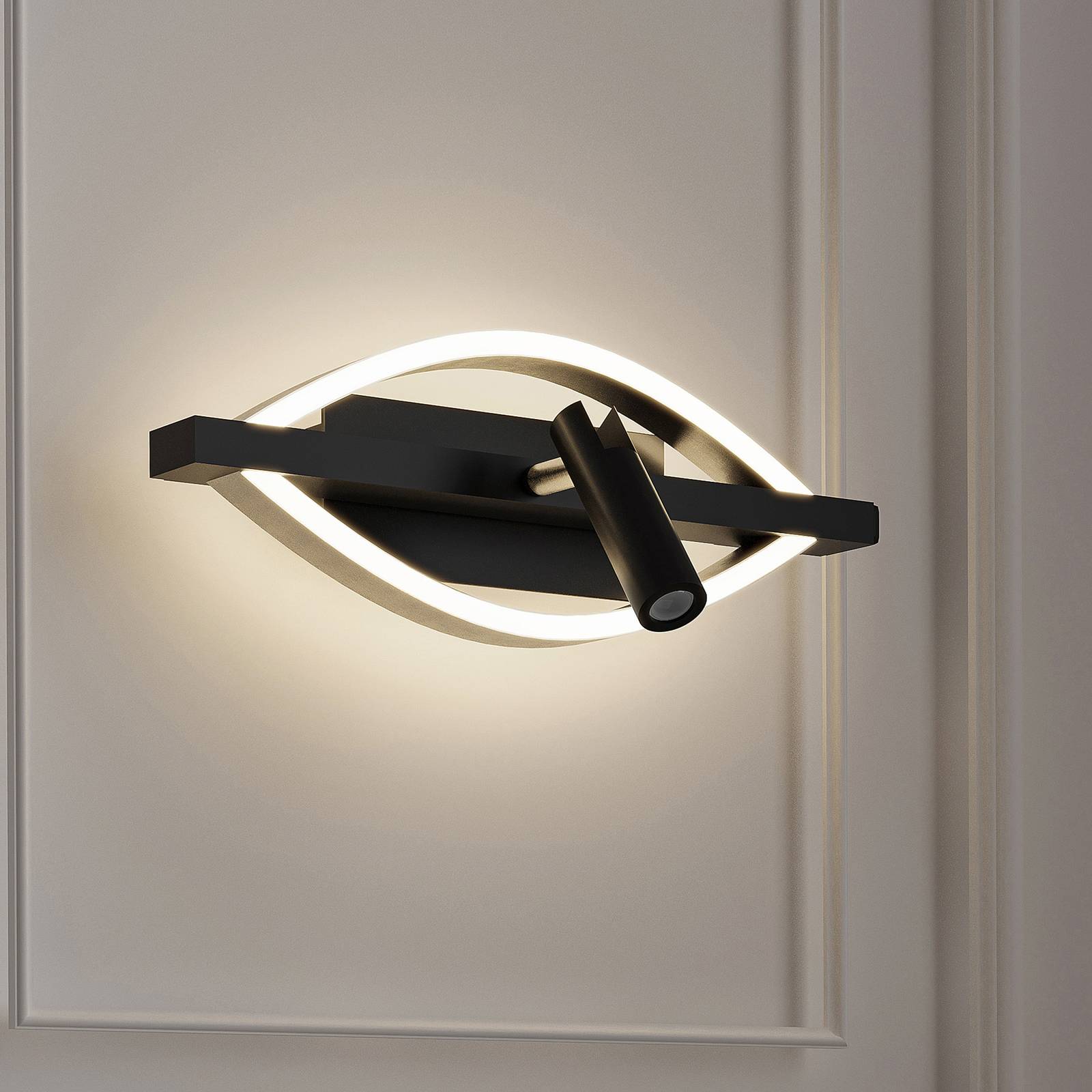 Lucande Matwei LED-væglampe oval nikkel