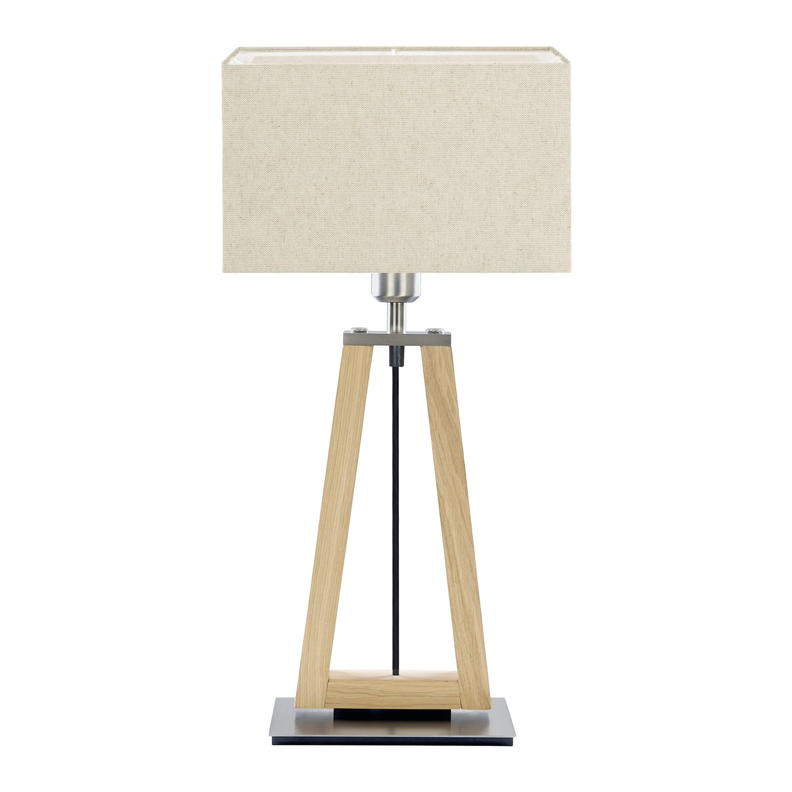 HerzBlut Bi Bob table wooden base fabric lampshade