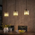 Lindby Vella pendant light, transparent glass, 83cm, 3-bulb.