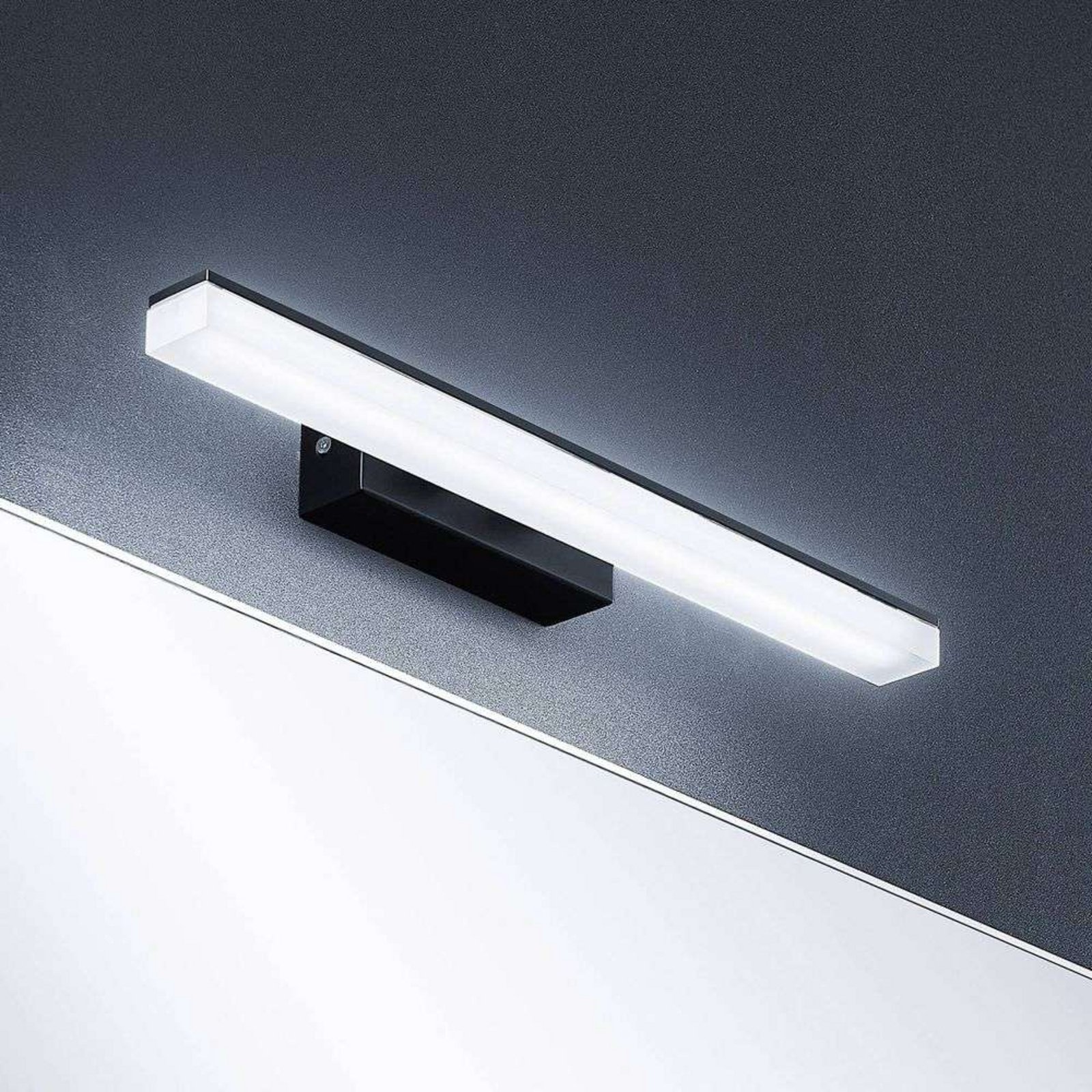 Lisana LED Candeeiro de Parede IP44 L46 Black - Lucande