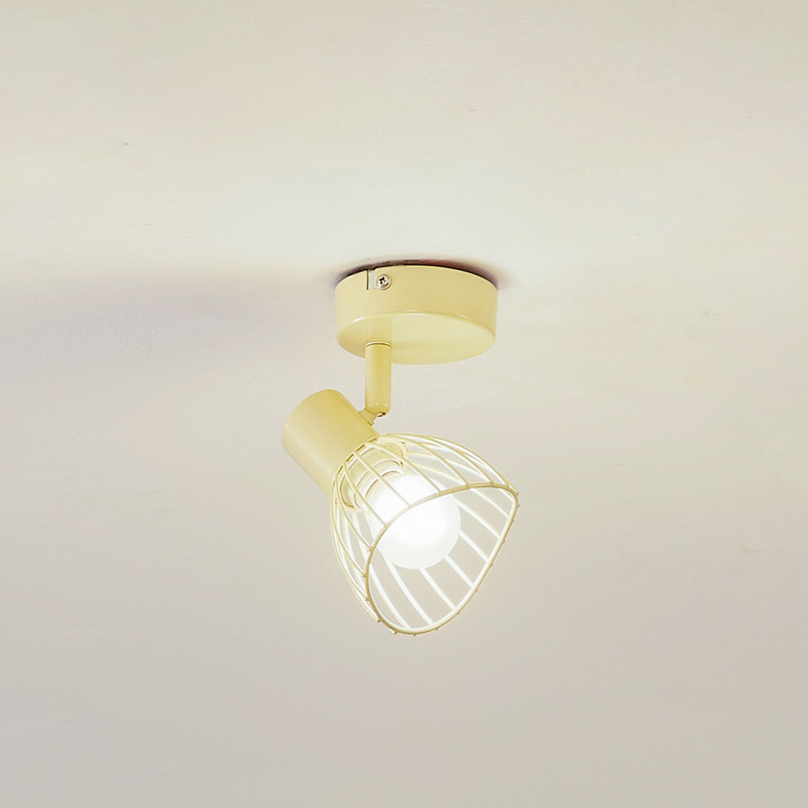 Plafón Lindby Piena, beige, 1 luz, metal, Ø 93.cm