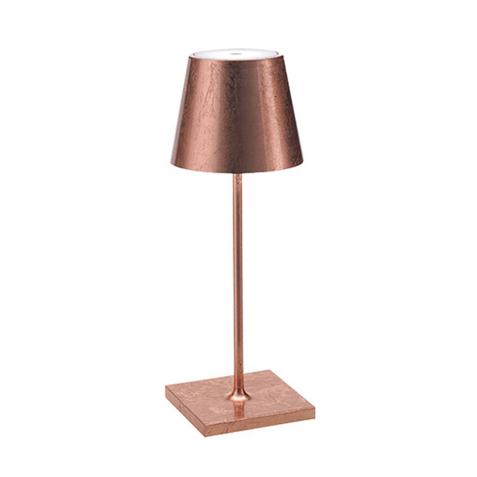 Zafferano Poldina mini Akkulampe innen kupfer - Wohn- / Esszimmer - Tischleuchte - Modern - dimmbar - Aluminium