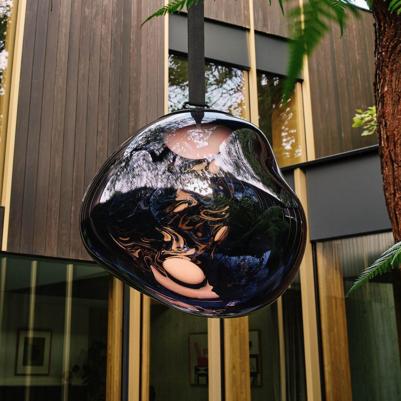 Tom Dixon LED rechargeable patio lamp Melt large, smoky grey