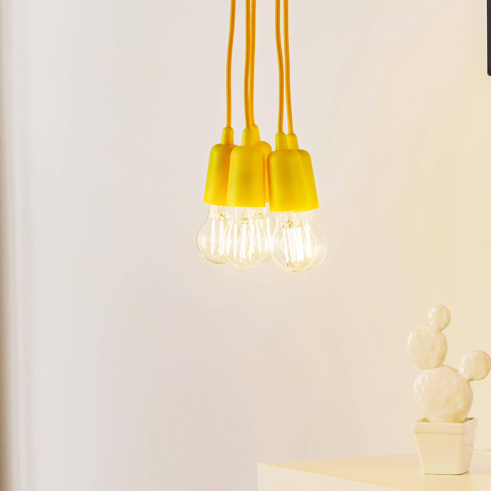 SOLLUX LIGHTING Lampa wisząca Brasil żółta 5-punktowa