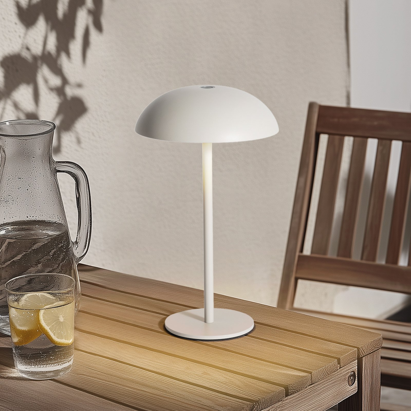 Arcchio lampe de table LED rechargeable Thenra, blanc, support mural