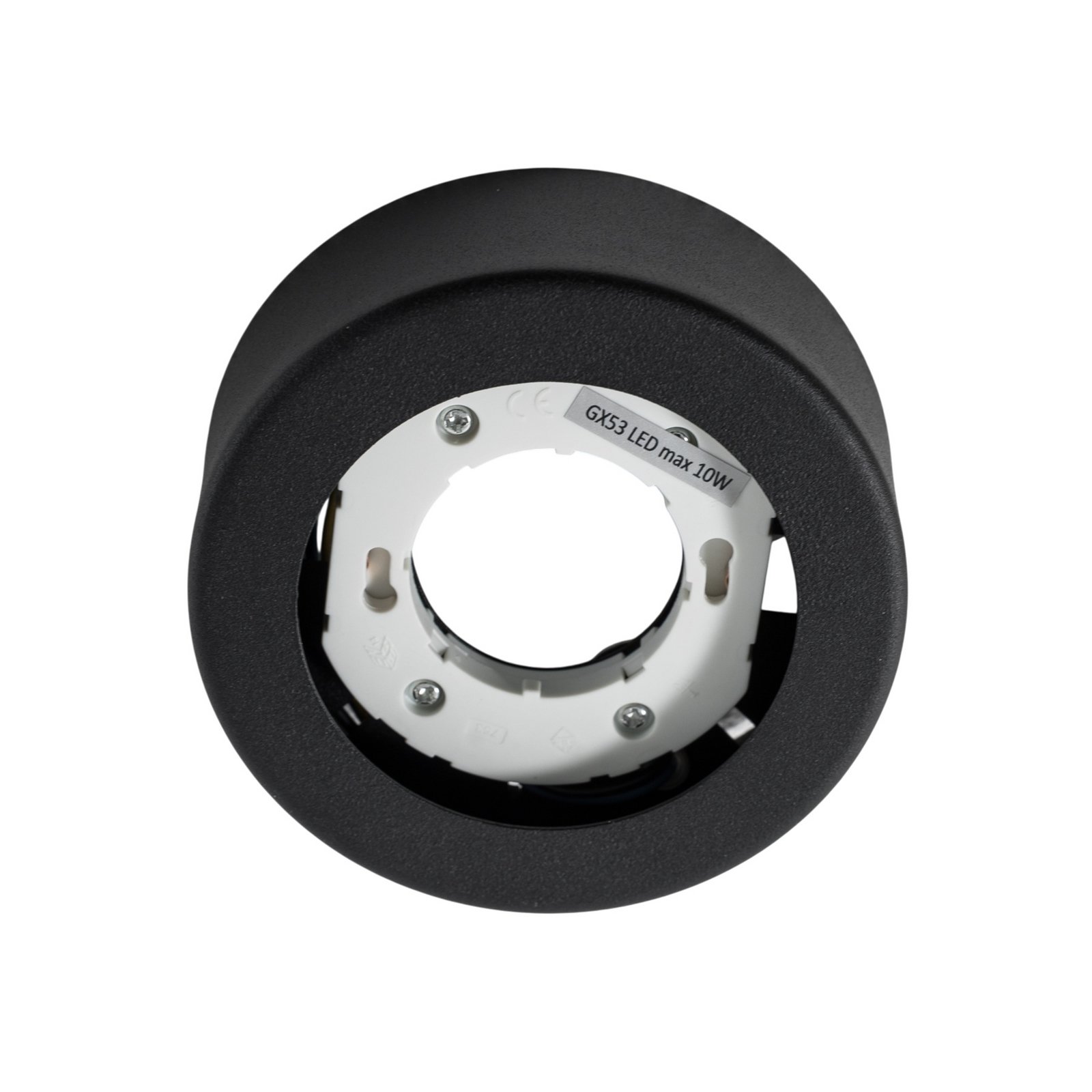 SPOT 53 downlight, black, Ø 11.5 cm, metal, GX53