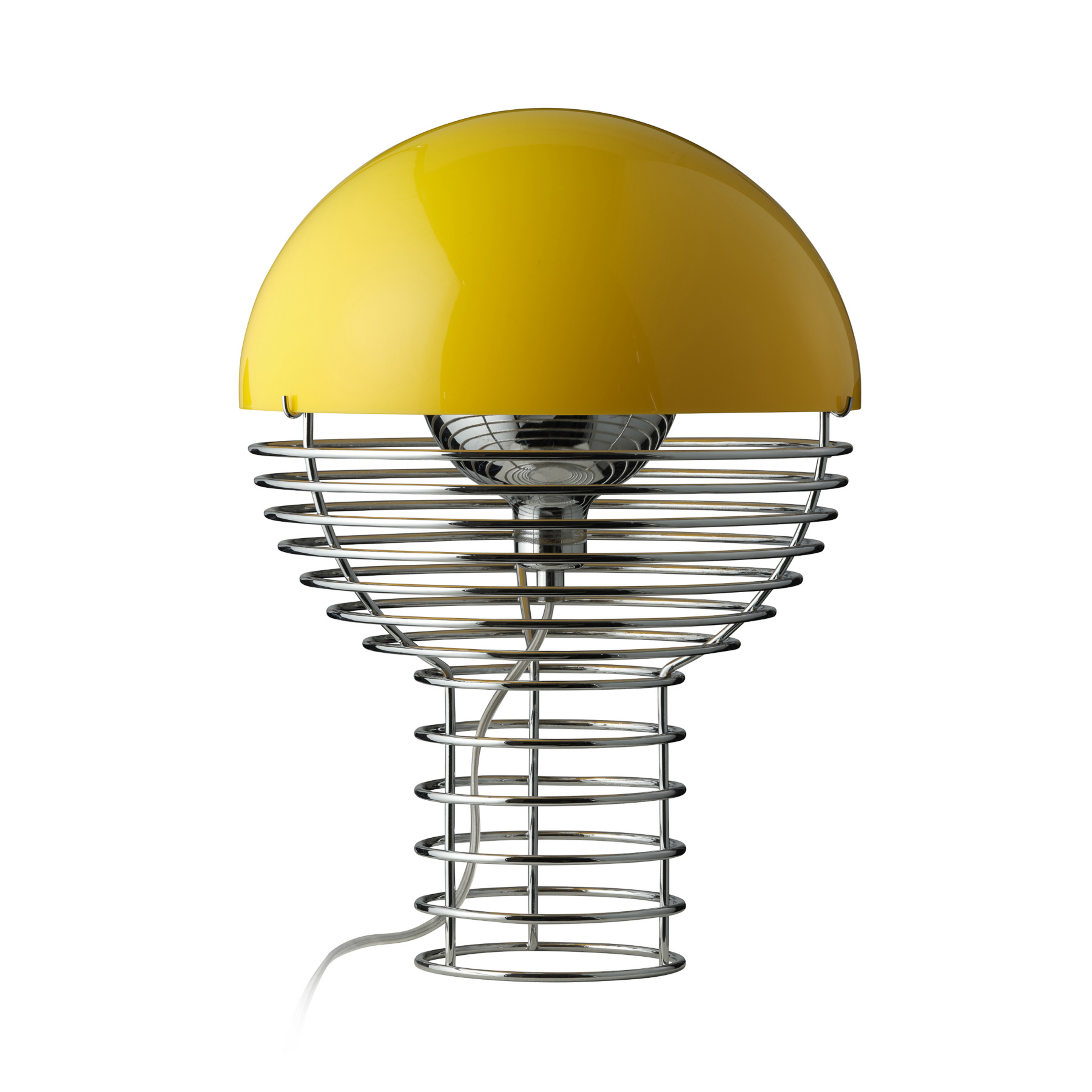 Wire Lampe de Table Ø30 Chrome/Yellow - Verpan