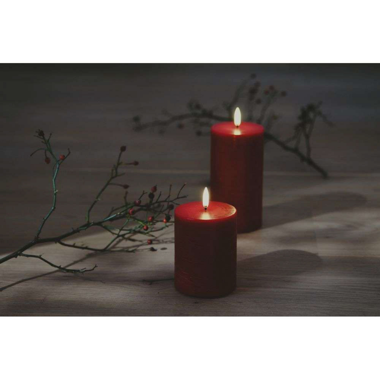 Pillar Candle LED 7,8 x 15,2 cm Rustic Red - Uyuni Lighting