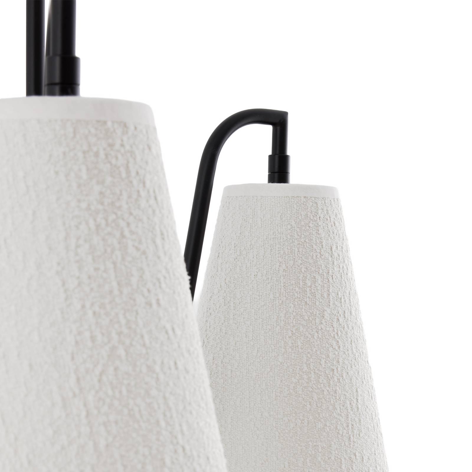 Żyrandol Globen Lighting Lou 5, biała tkanina bouclé/czarna