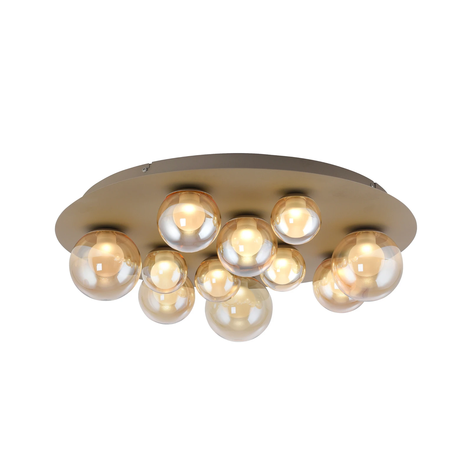 LED stropní svítidlo PURE Popup, bronzová/jantarová, Ø 60 cm, CCT, 11 žárovek