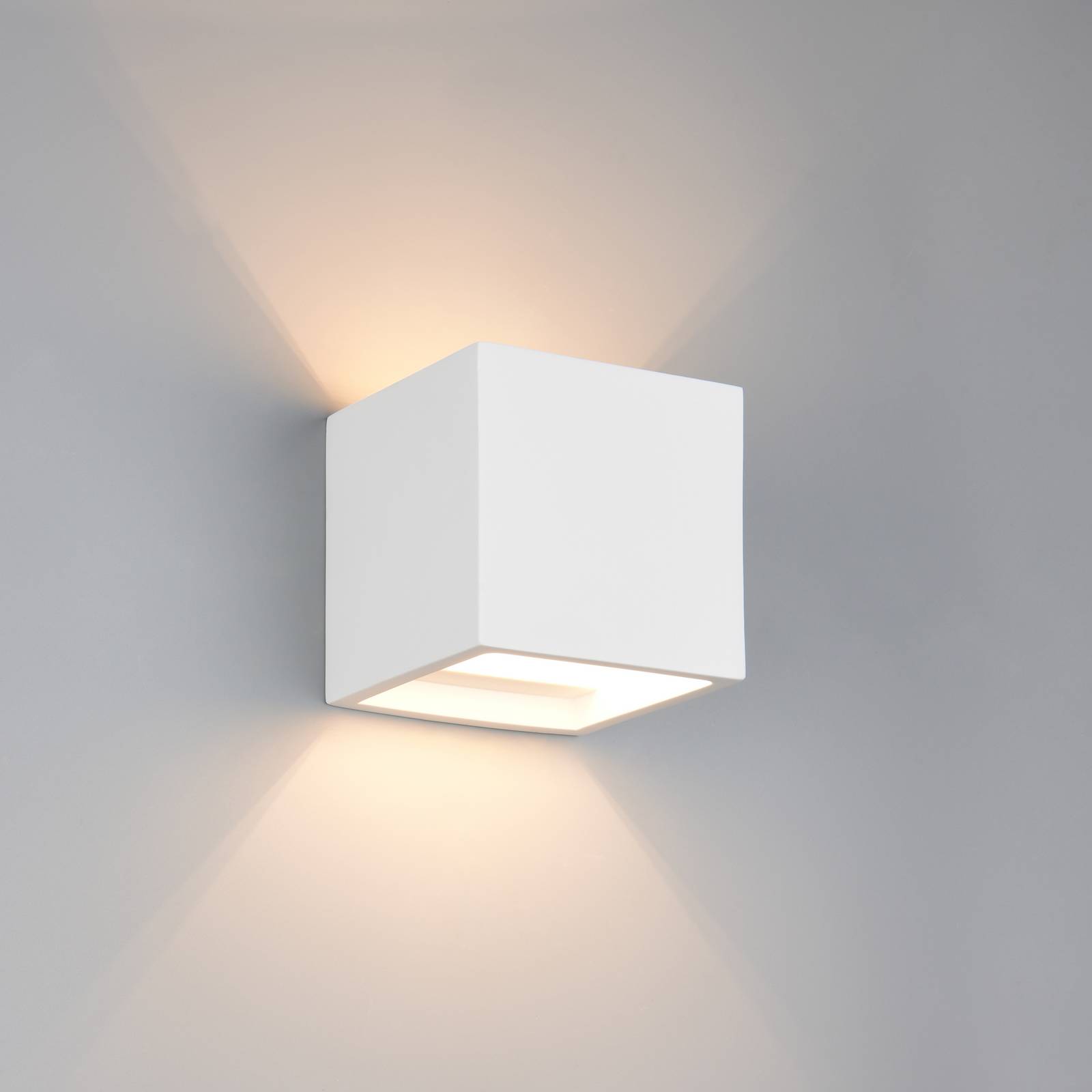 Trio Lighting Wandlamp Dadi, wit, breedte 11 cm, gips