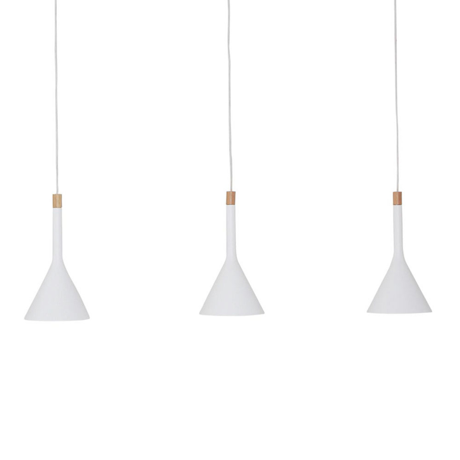 Steinhauer BV Cornucopia hanging light, white, 3-bulb, for Living / Dining Room, metal, E27, 60 W, energy efficiency: A++, L: 110 cm, W: 20 cm