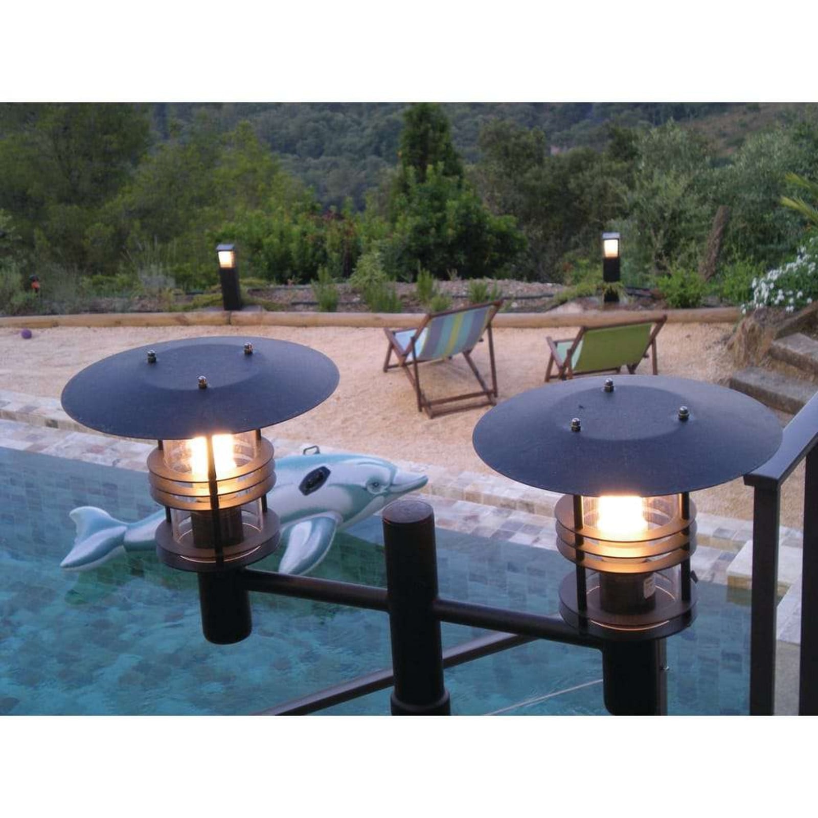 Stockholm 2 Parklampe t/Beton Forankring Galvaniseret Norlys - Metal