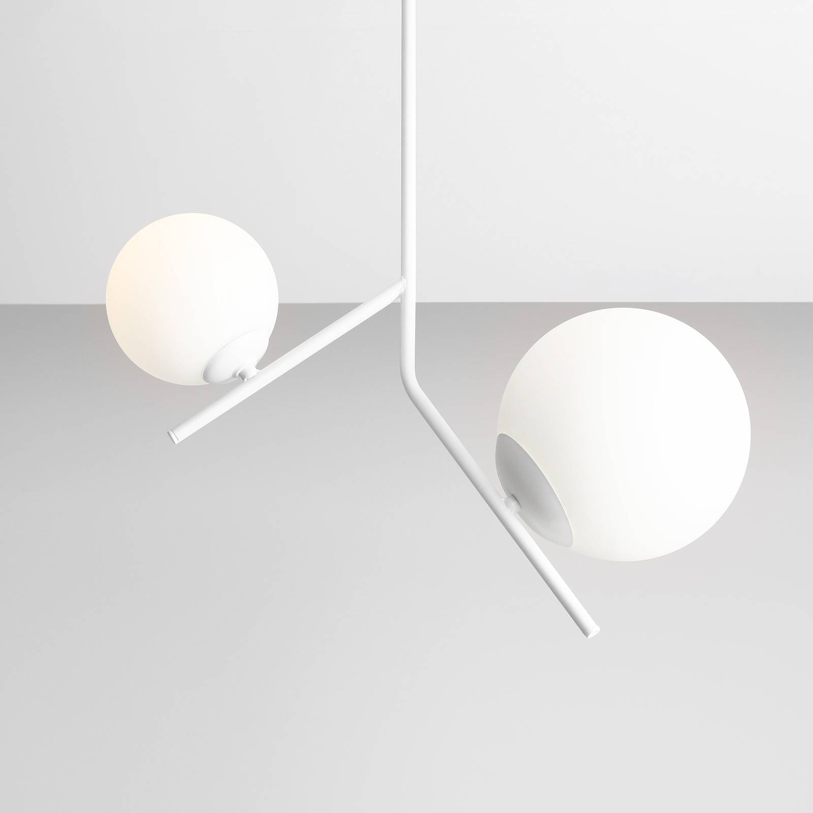 Suspension Lunio, deux lampes, blanche