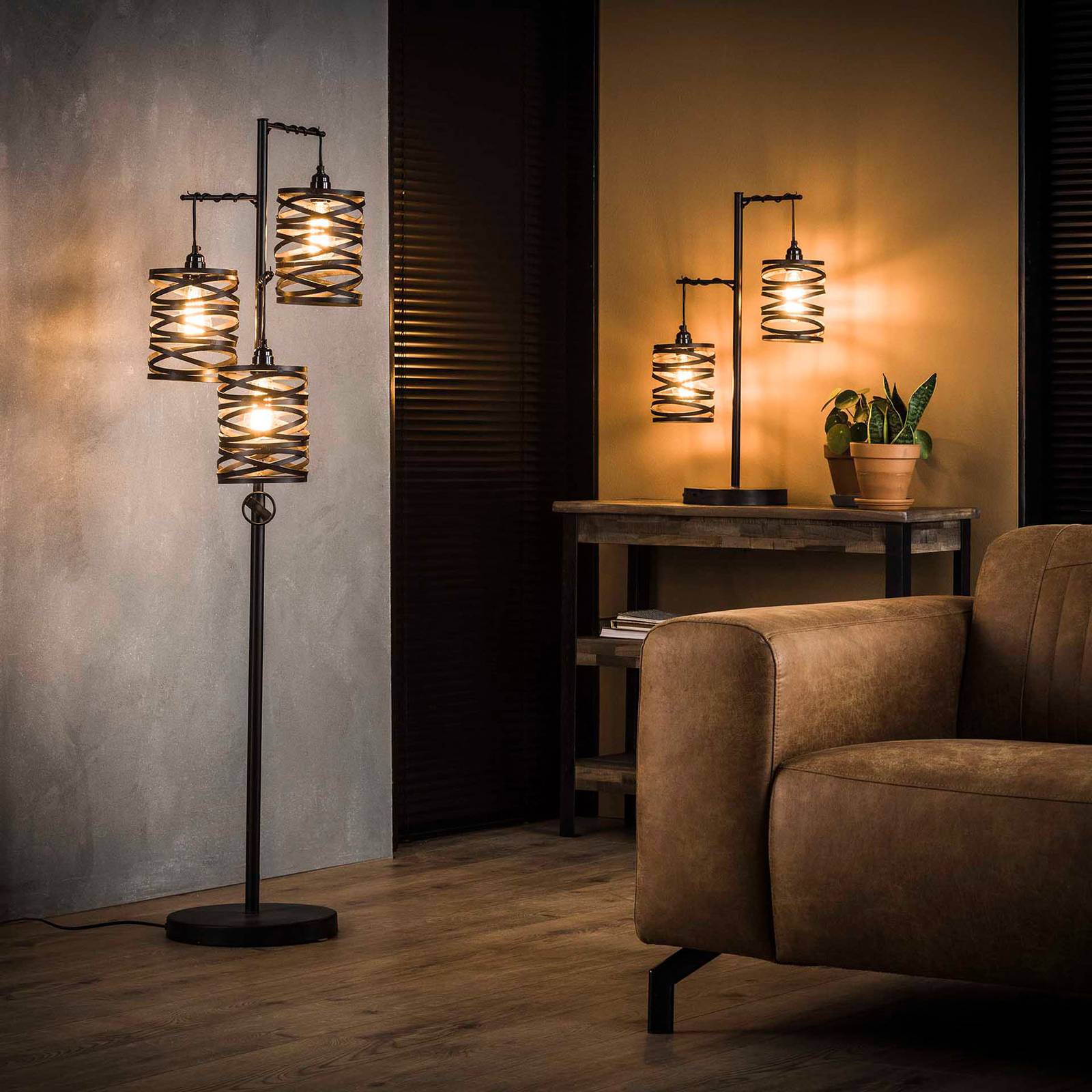 Lampa stojąca Spindlight, 3-punktowa, wysokość 150 cm