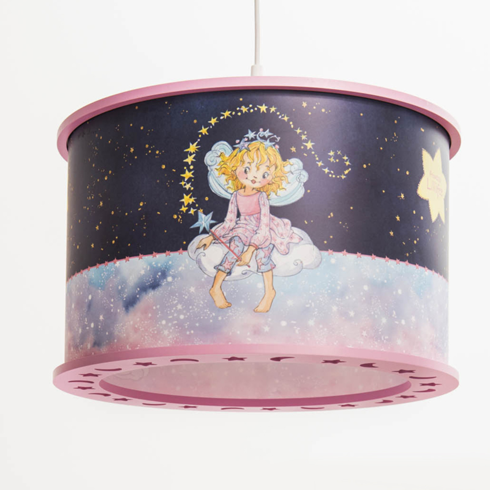 Elobra Princess Lillifee hanging light with stars, for Children's Room, plastic, E27, 40 W, energy efficiency: A++, H: 25 cm