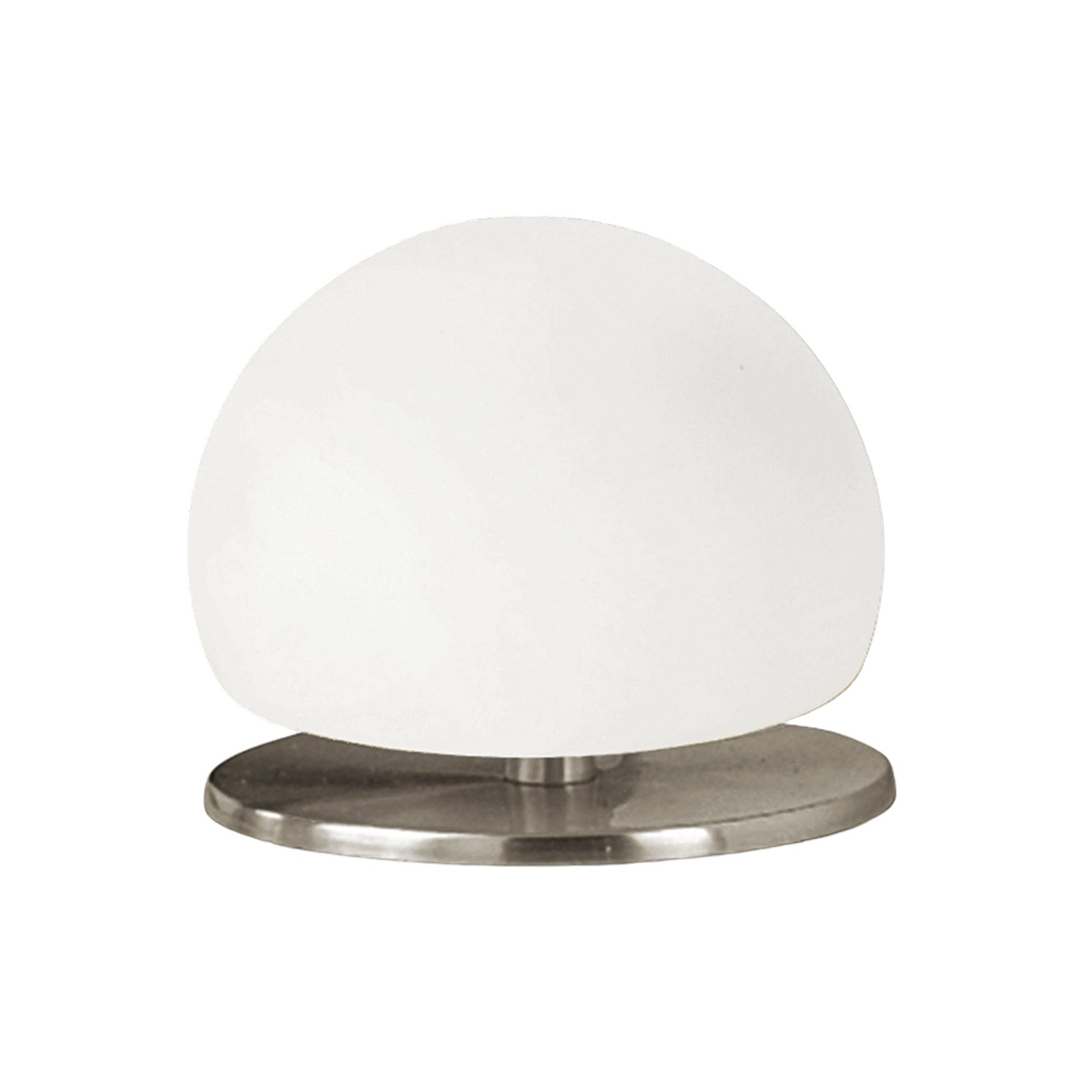 Morgana tafellamp, nikkel / wit, touchdimmer, 3.000 K