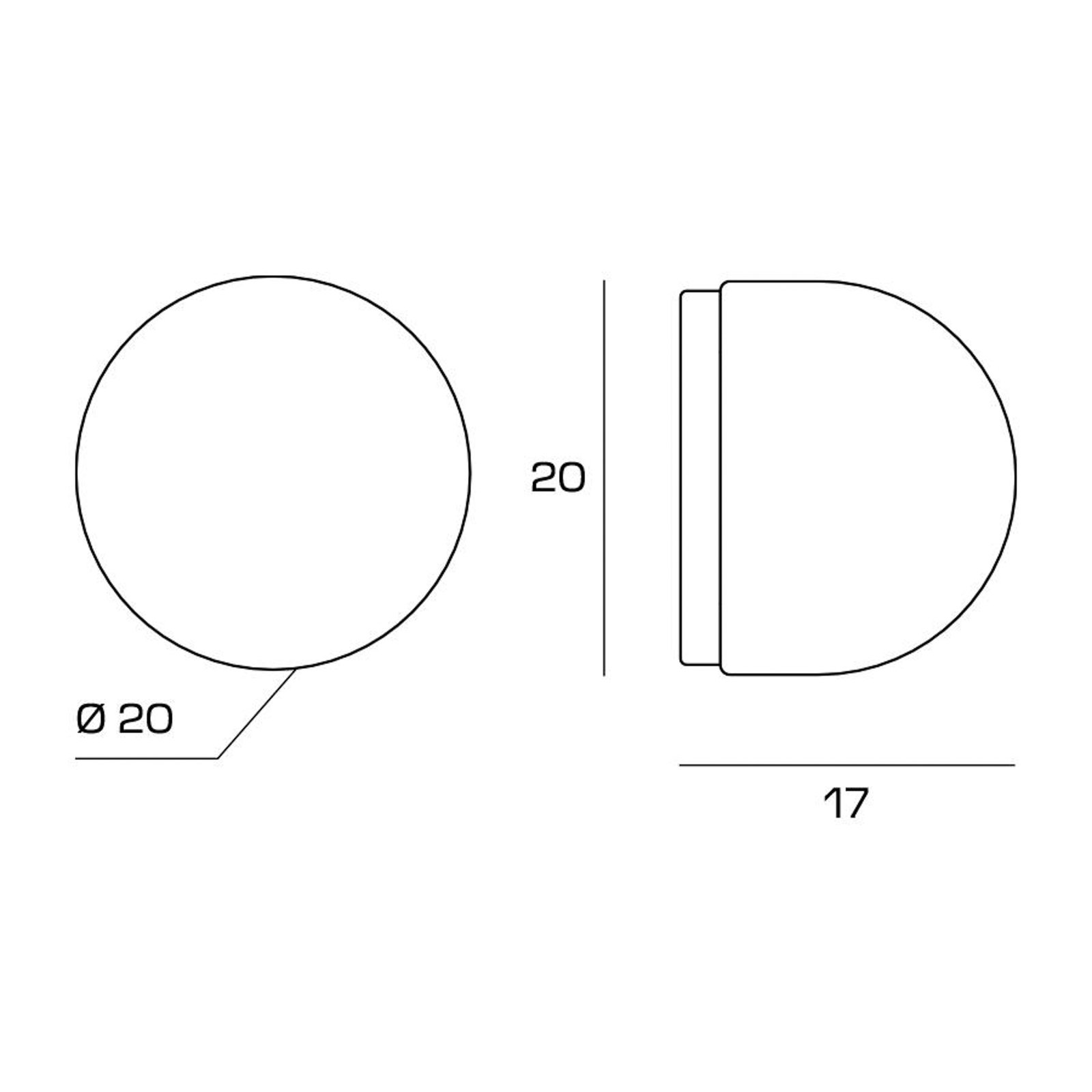 Domu taklampe, Ø 20 cm, bronse/hvit, glass, GX53