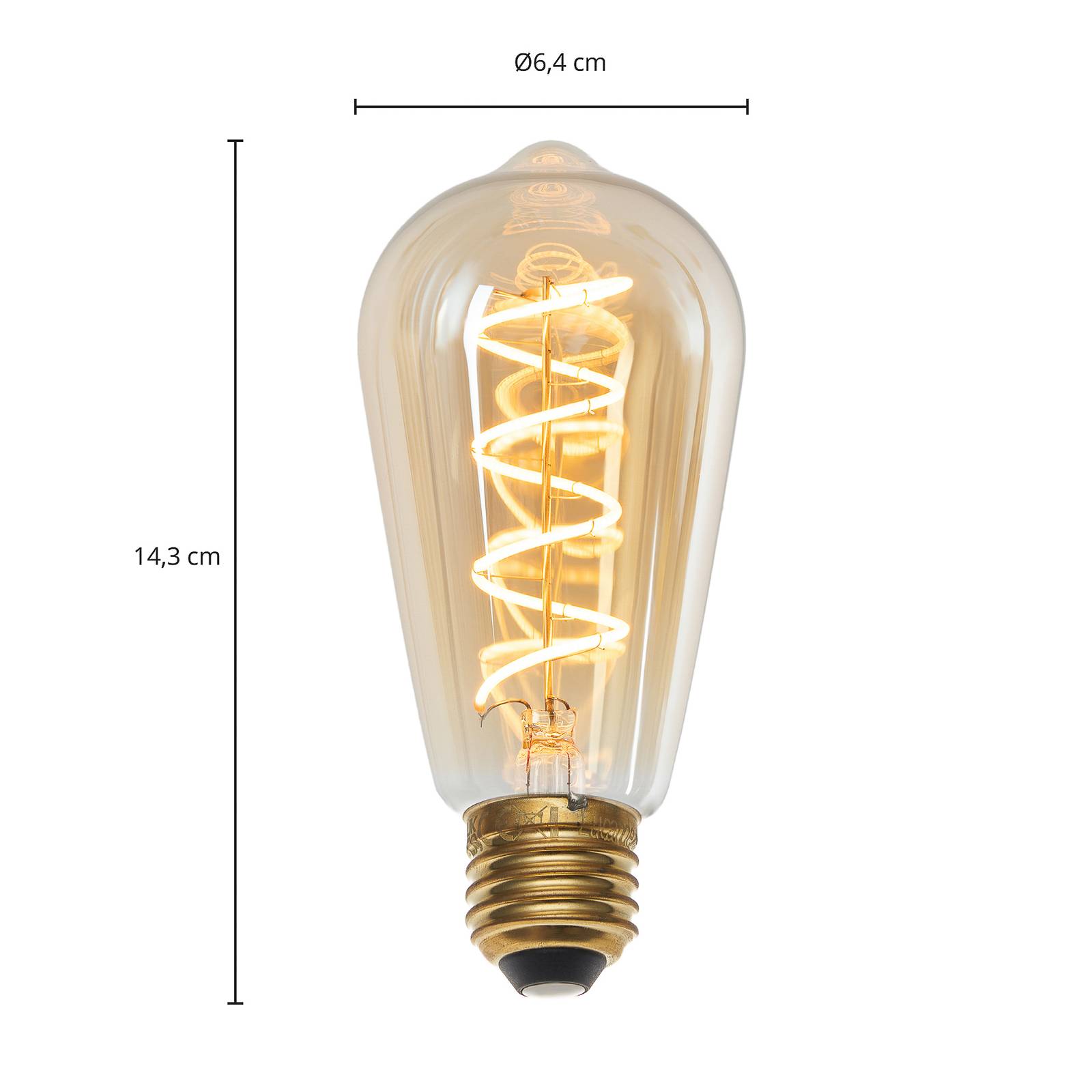 Żarówka rustykalna LED E27 4,9W, 1800K, 200 lumenów, bursztynowa