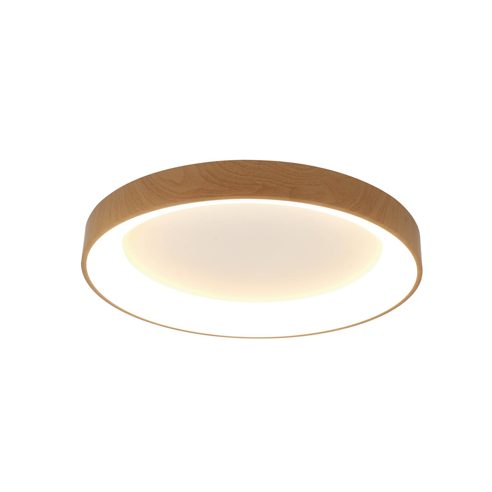LED-Deckenlampe Niseko II CCT Fernbedienung Ø50cm holzfarben