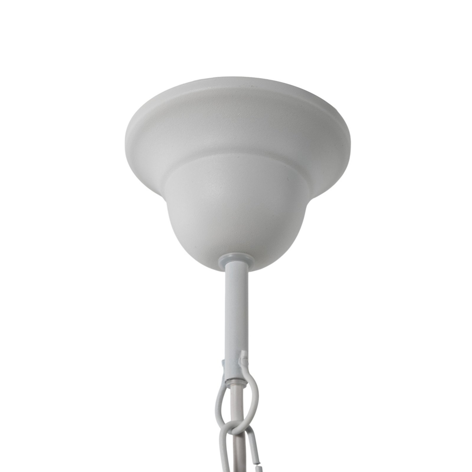 Lampa wisząca zewnętrzna Enduro, biała, stal, szkło, IP44, E27