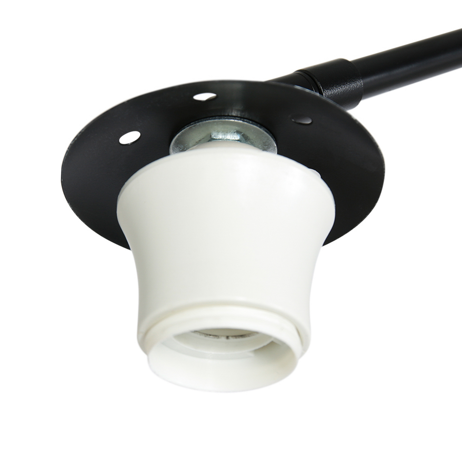 Sparkled Light ívlámpa, fekete/fekete-fa fonat