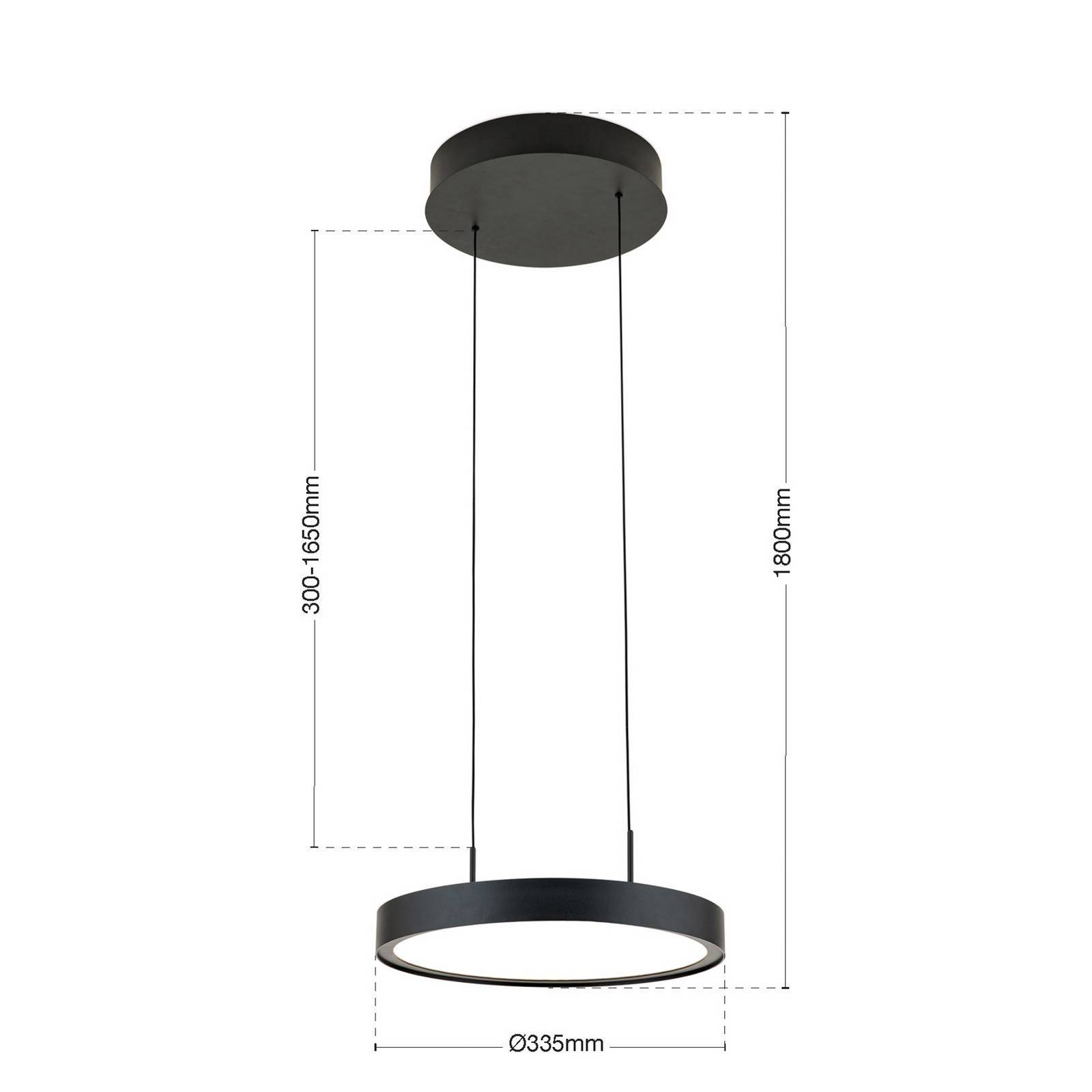 LED-Hängeleuchte Teide, schwarz, einflammig, Metall, 2.700 K günstig online kaufen