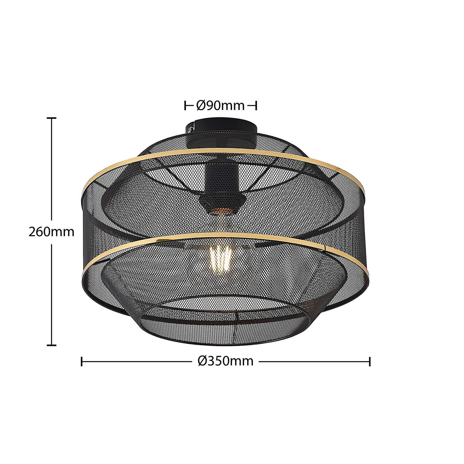 Lindby Dionta, cage ceiling light, black
