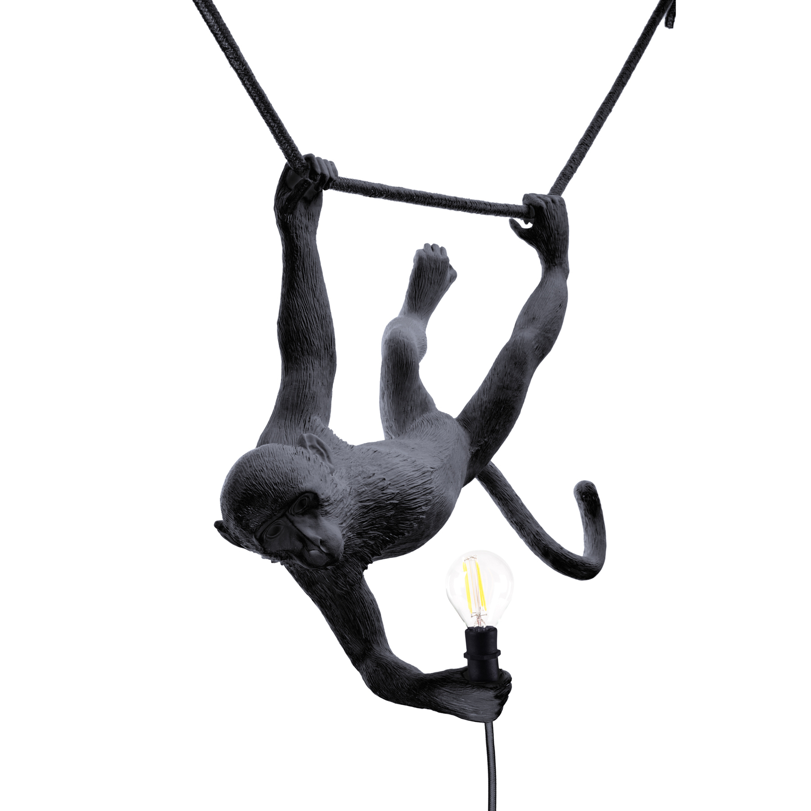 SELETTI Monkey Lamp candeeiro de suspensão baloiço preto