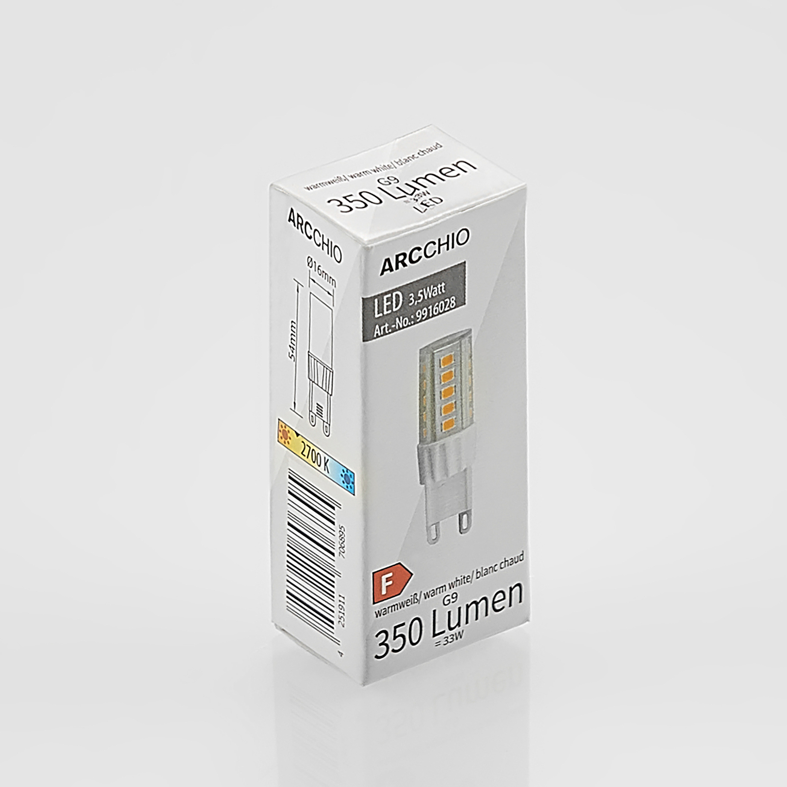 Arcchio LED kolíková žárovka G9 3,5W 827 sada 10ks