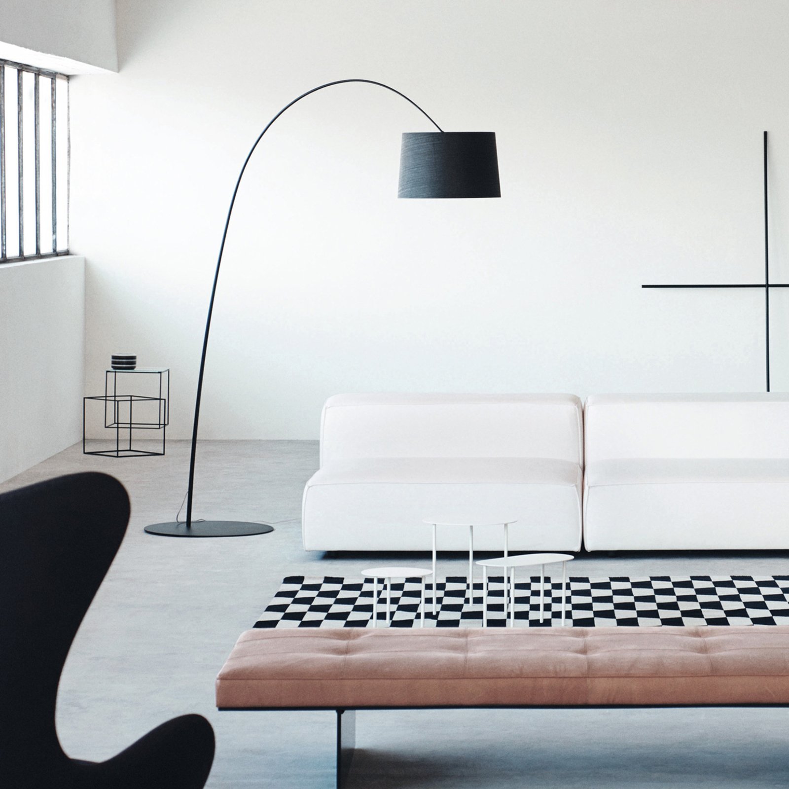 Twiggy Bogenleuchte mit Dimmer, schwarz - Foscarini